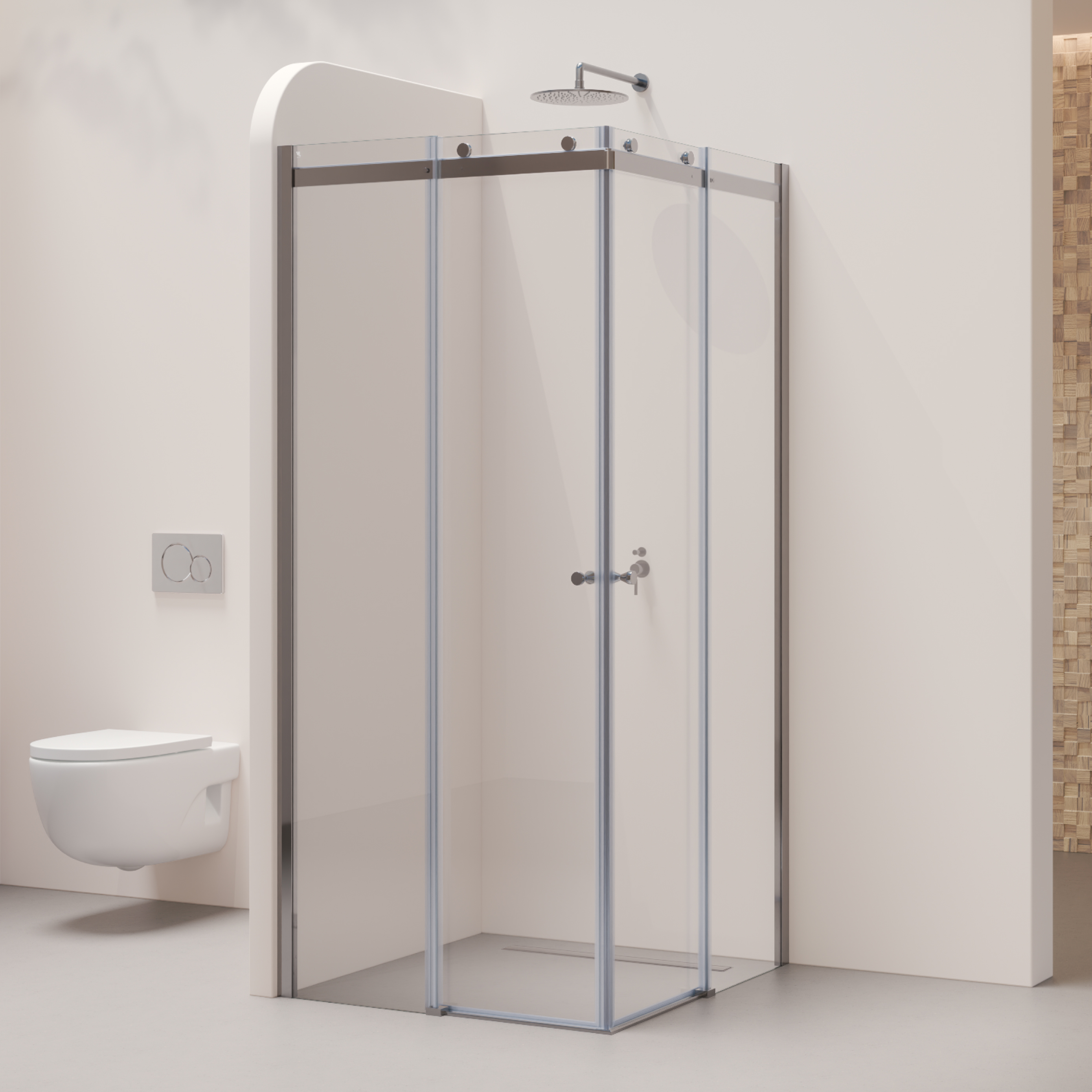 Corner entry Anna with sliding doors made of 8 mm tempered safety glass