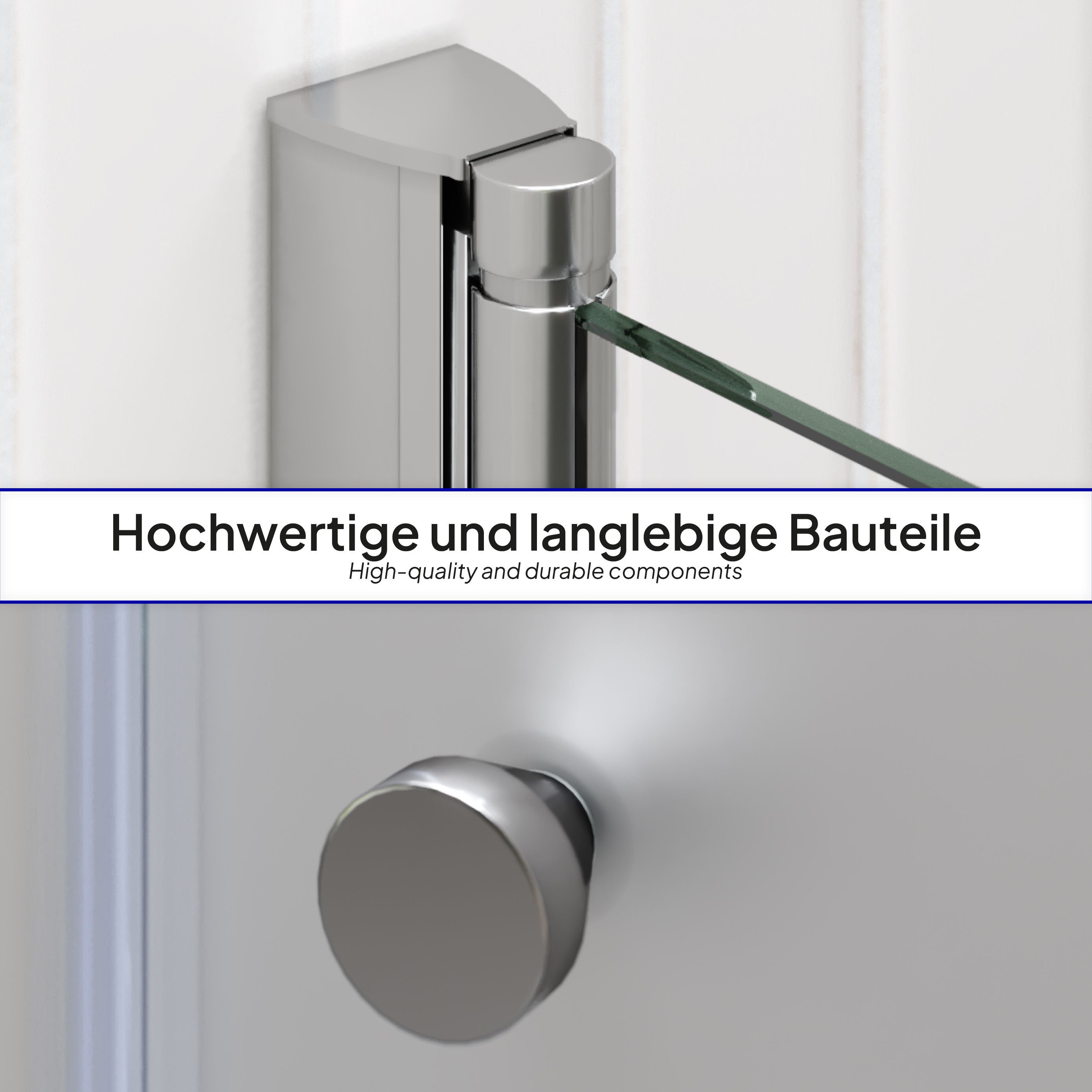 Shower Door Lena with Folding Panels made of Partially Frosted ESG Safety Glass