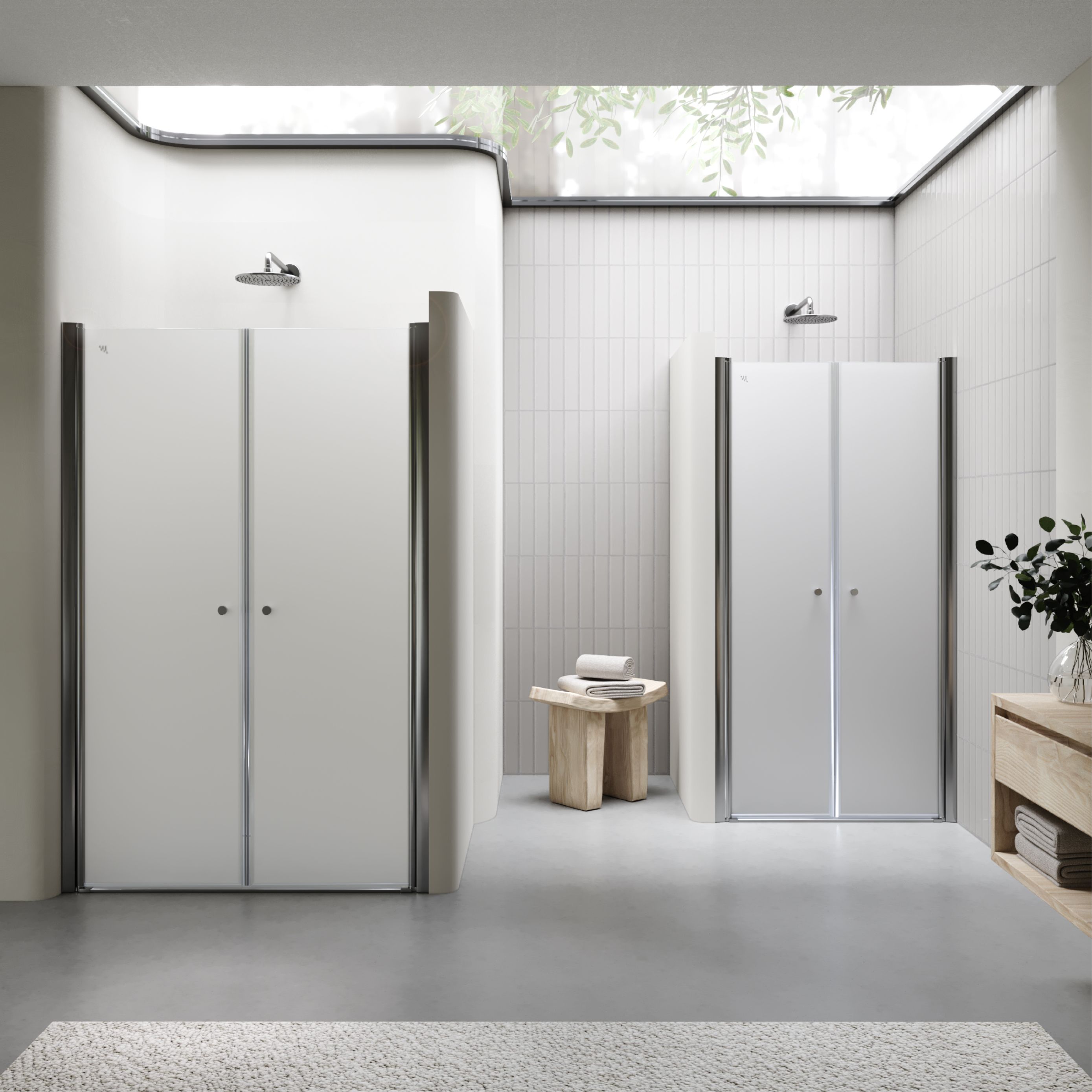 Shower Door Lima with Hinged Doors 68-140 cm made of Frosted ESG Safety Glass