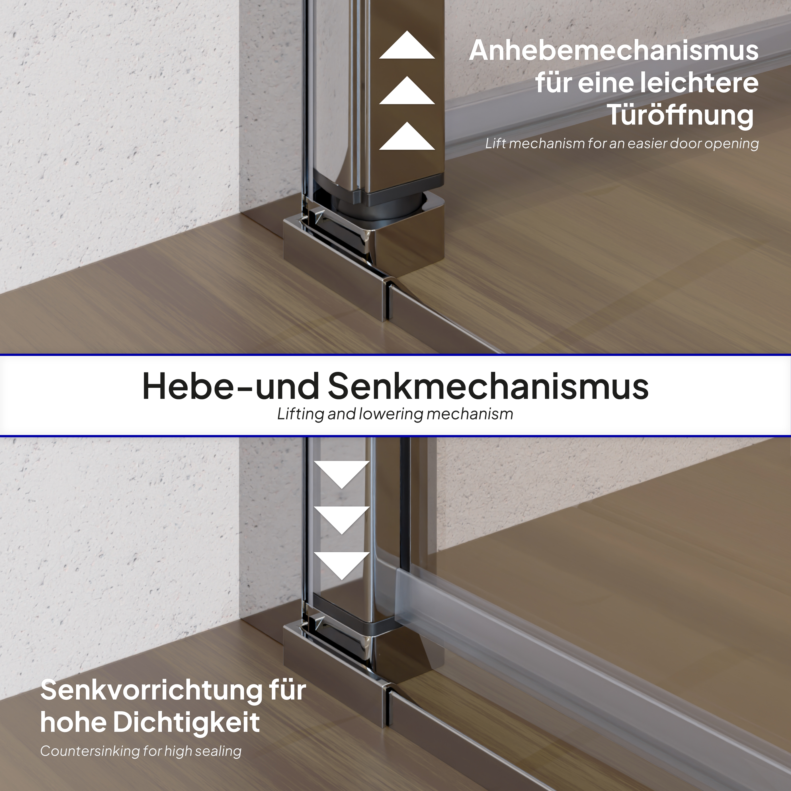 Shower Door Stella with Hinged Doors Made of Tempered Safety Glass