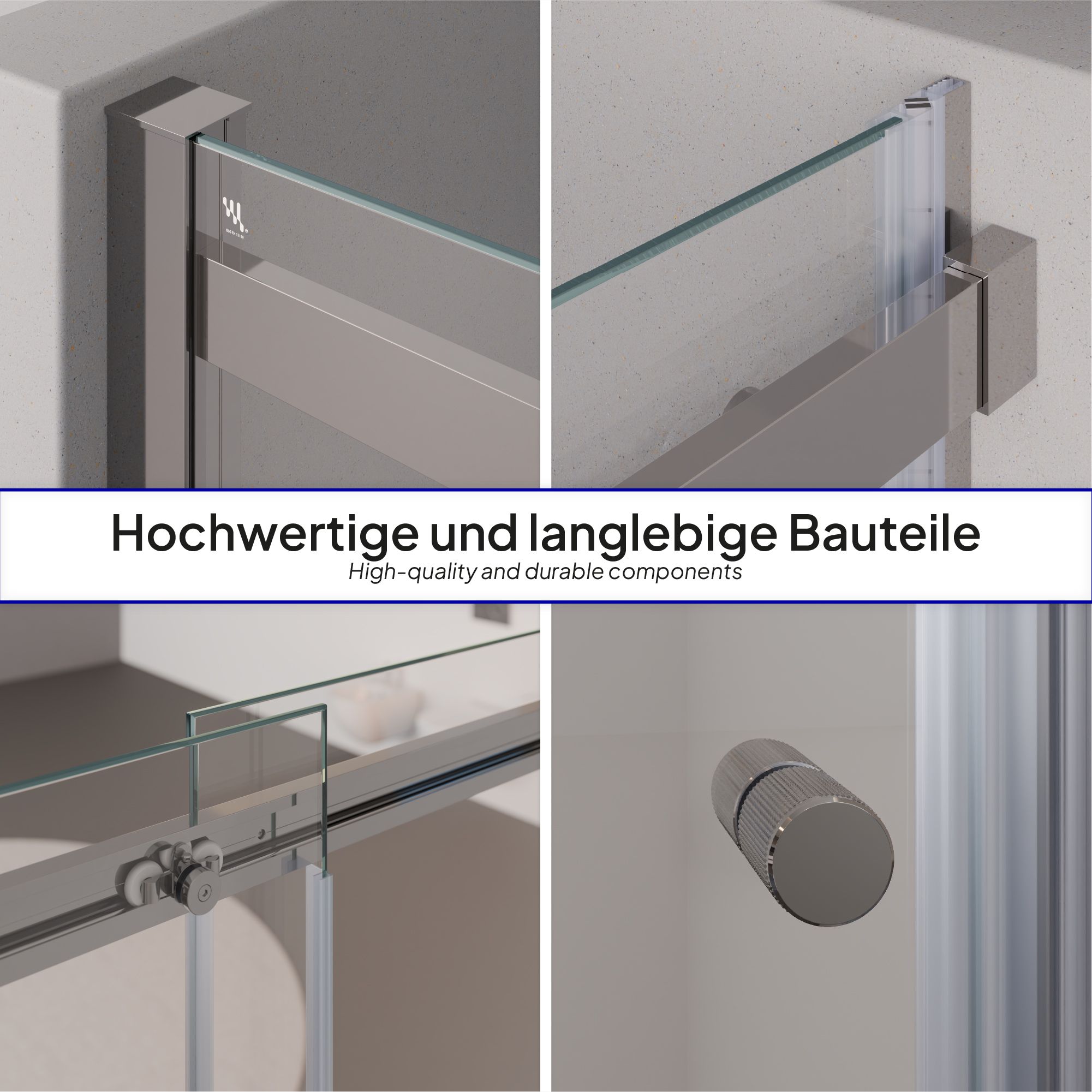 Shower Door Niche Door Kaylee with Sliding Door made of 6mm Tempered Clear Glass