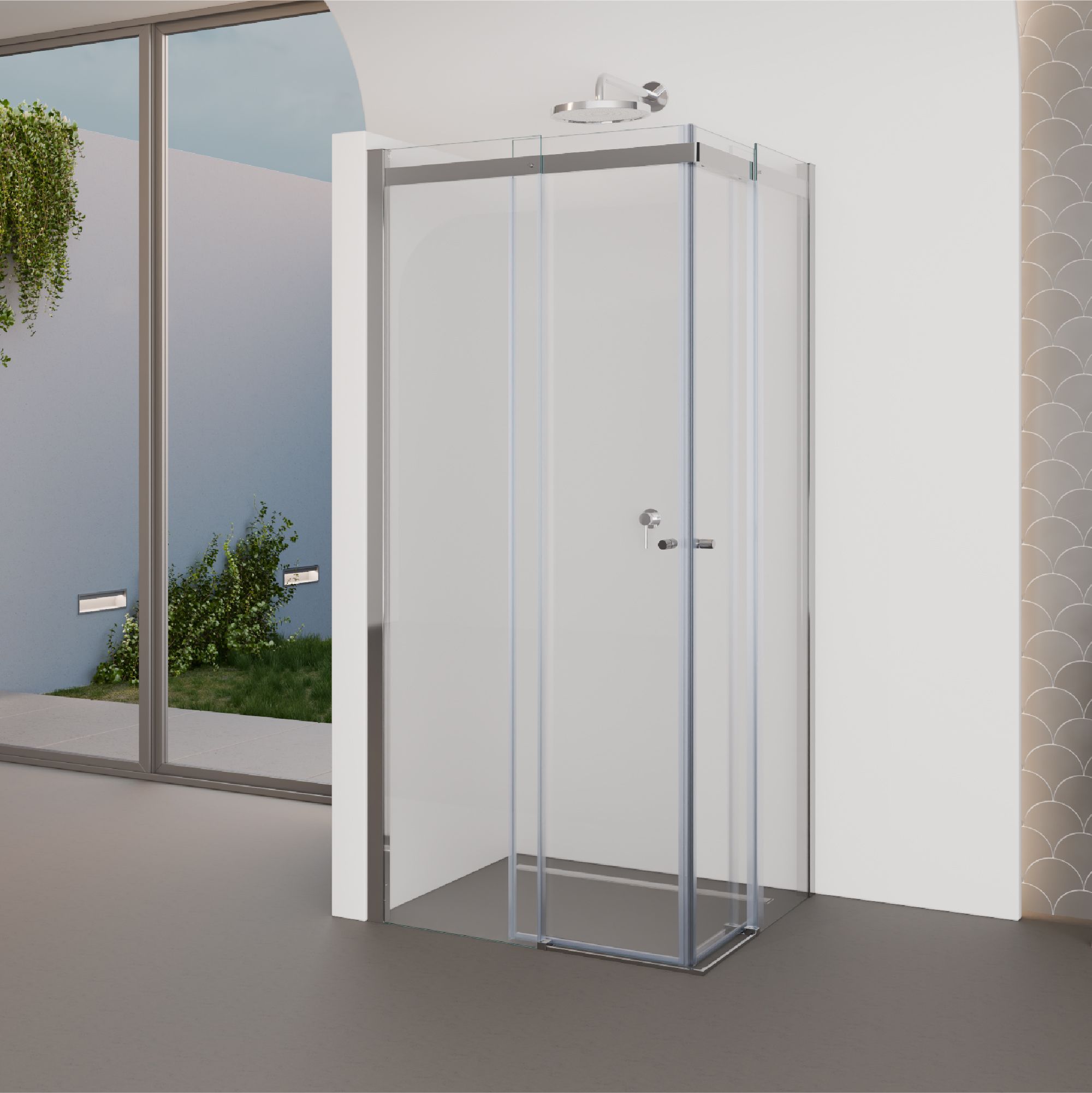 Corner Entry Kaylee with Sliding Doors Made of ESG Safety Glass