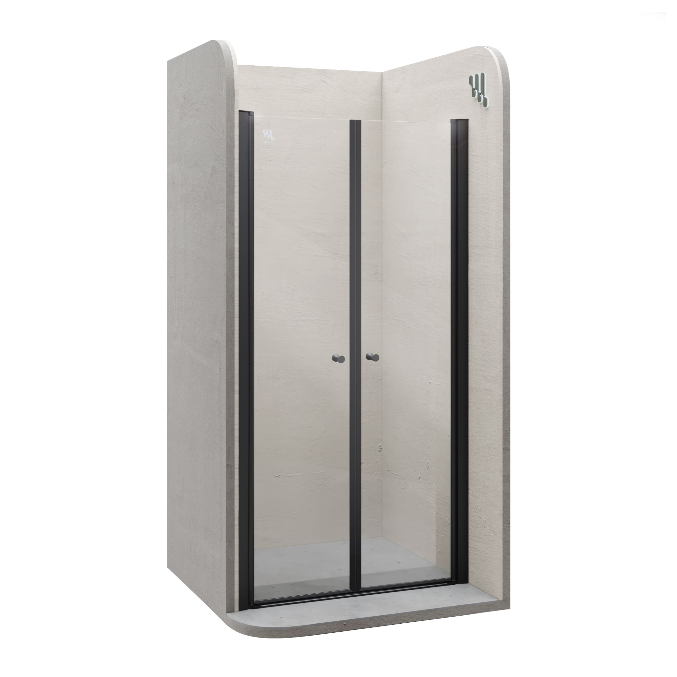 Shower Door Lima BLACK with Hinged Doors 68-140 cm made of ESG Safety Glass