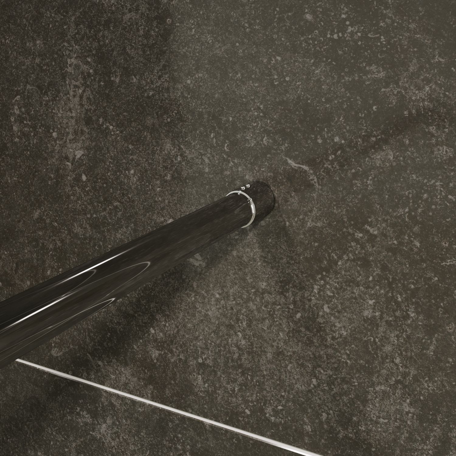 Walk-In Shower Fiona made of 10 mm thick partially frosted ESG safety glass and stainless steel profile.