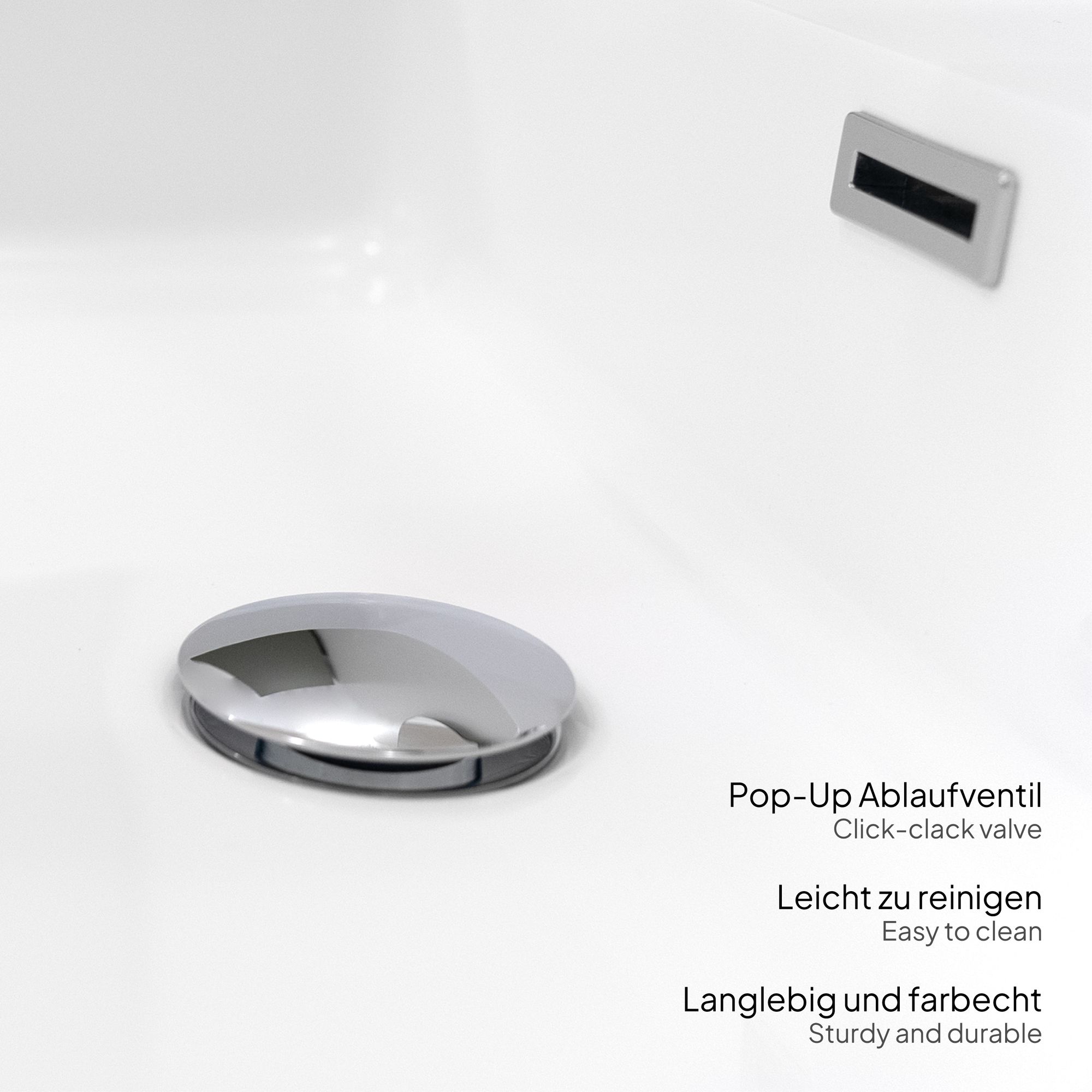 Badezimmermöbel Nereia – 100 cm Unterschrank Eiche hell + LED-Rundspiegel
