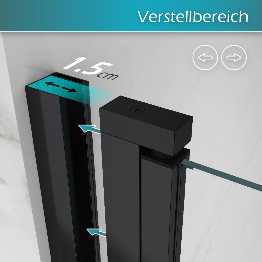 Corner Entry Matilde BLACK with Folding Doors made of ESG Safety Glass