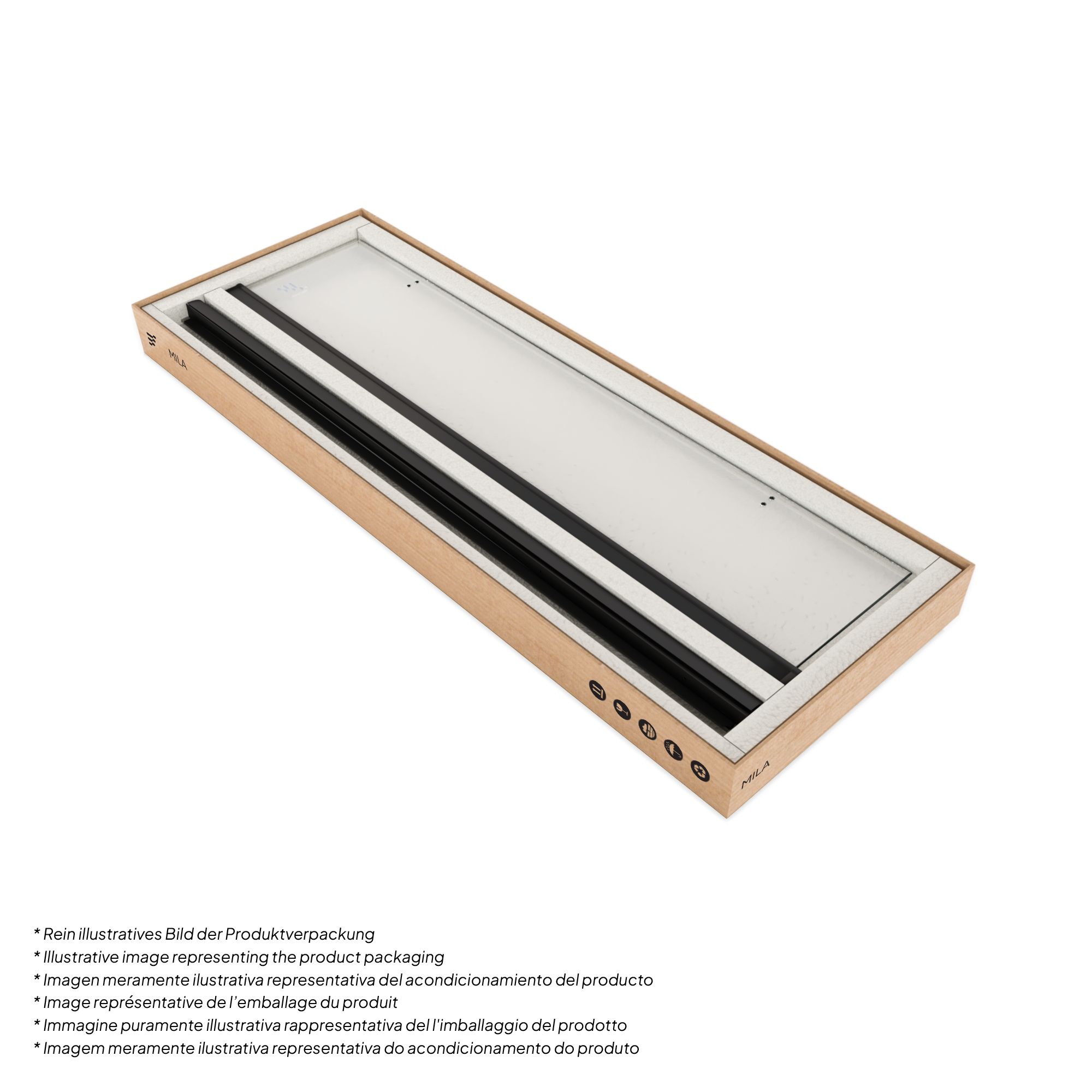 Shower Door Mila with Folding Door made of Clear ESG Safety Glass BLACK EDITION