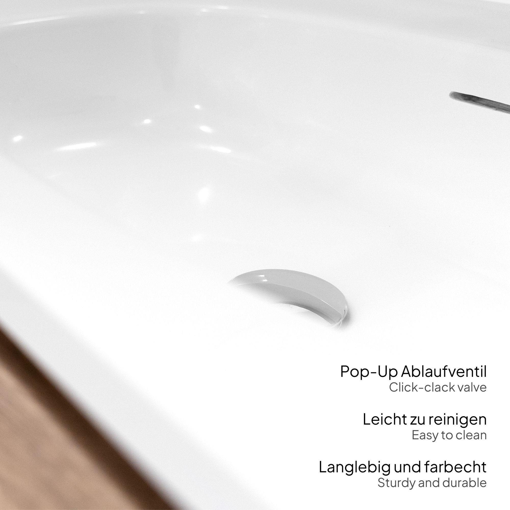 Badezimmermöbel Vesta – 100 cm Eiche hell, integriertes Waschbecken + LED-Spiegel