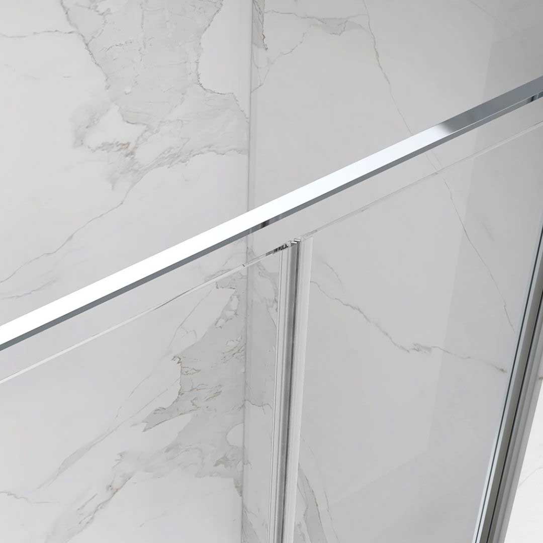 Shower Door Lara with Hinged Doors and Stainless Steel Handles, 68-104 cm, made of ESG Safety Glass