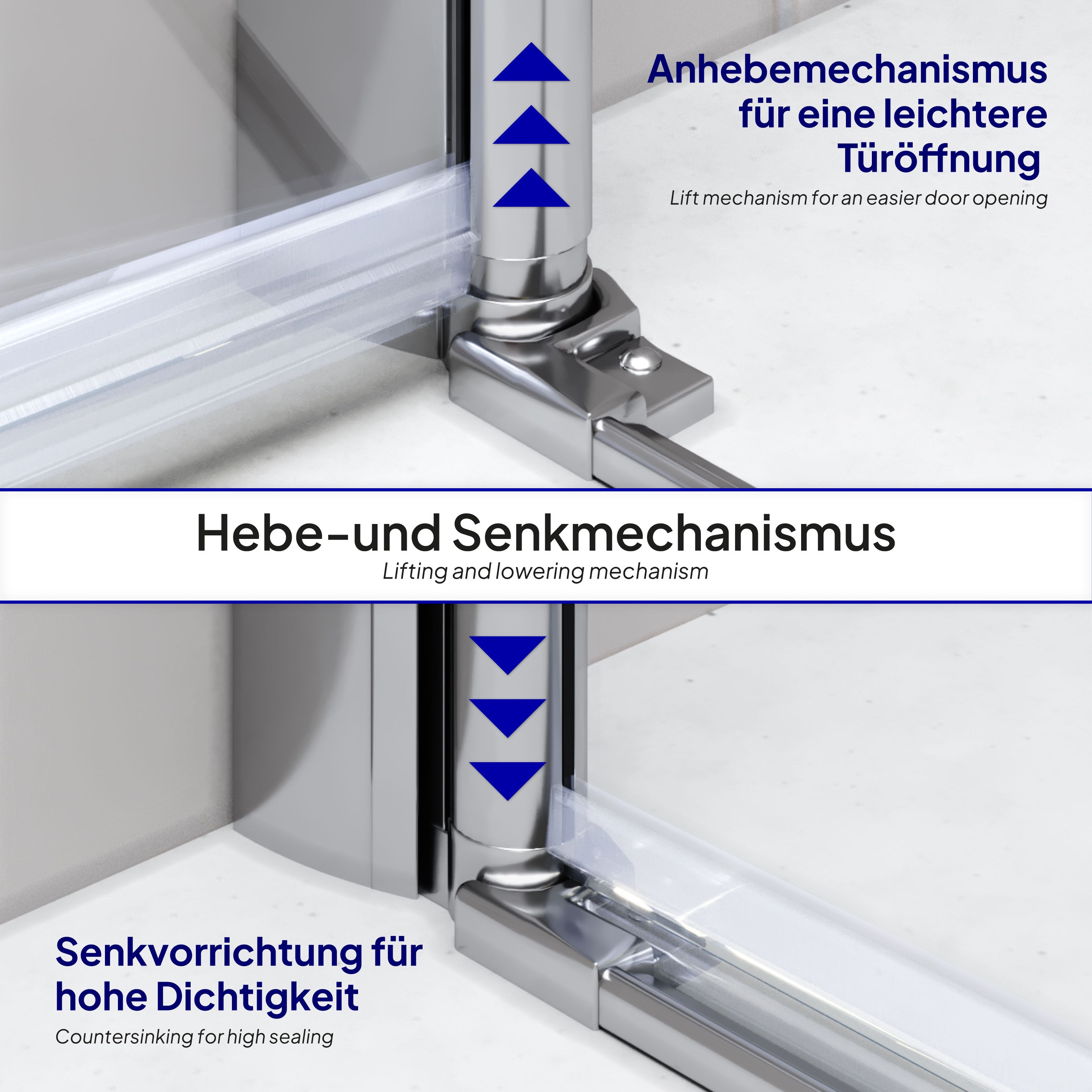 Shower Door Lima with Hinged Doors 68-140 cm made of ESG Safety Glass