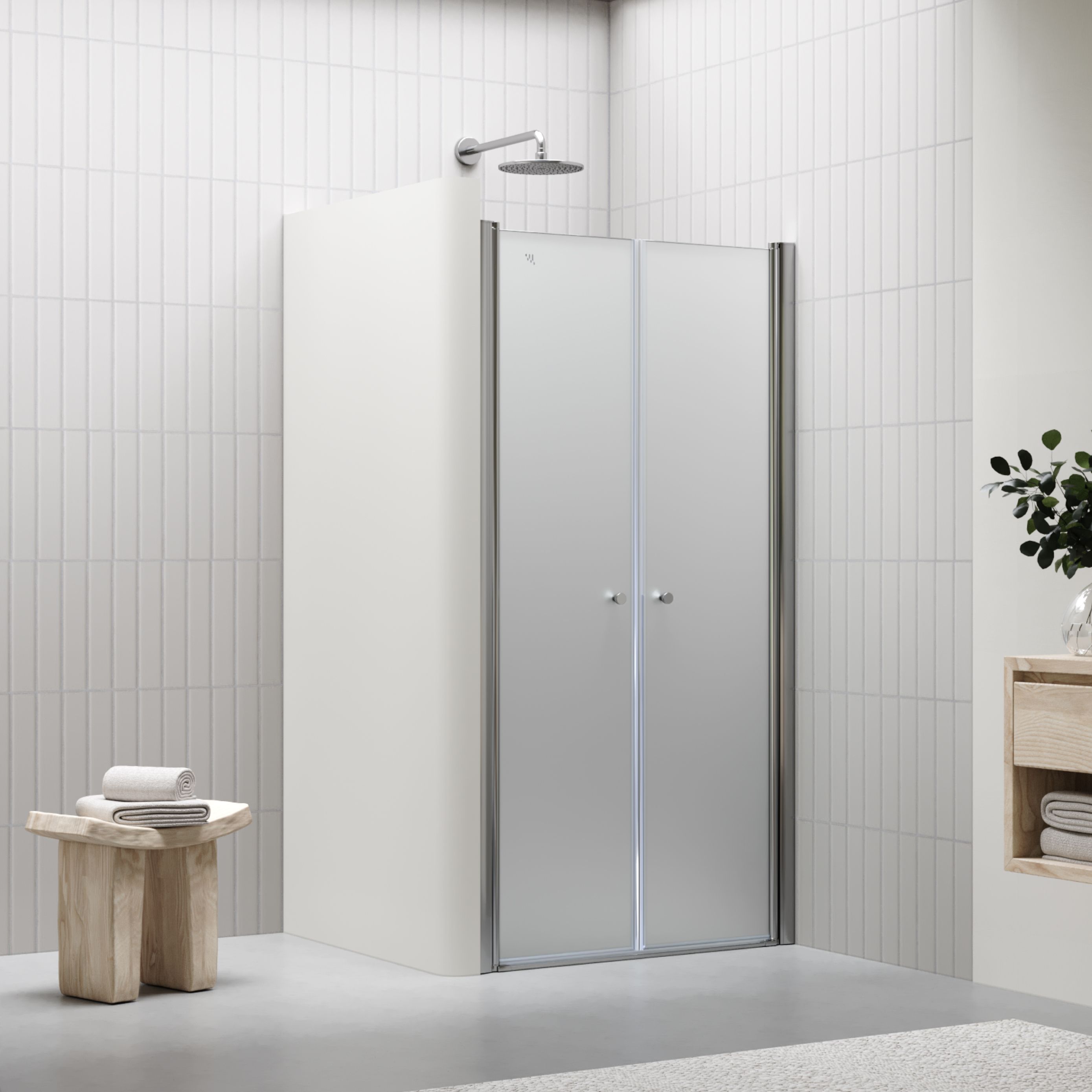 Shower Door Lima with Hinged Doors 68-140 cm made of Frosted ESG Safety Glass