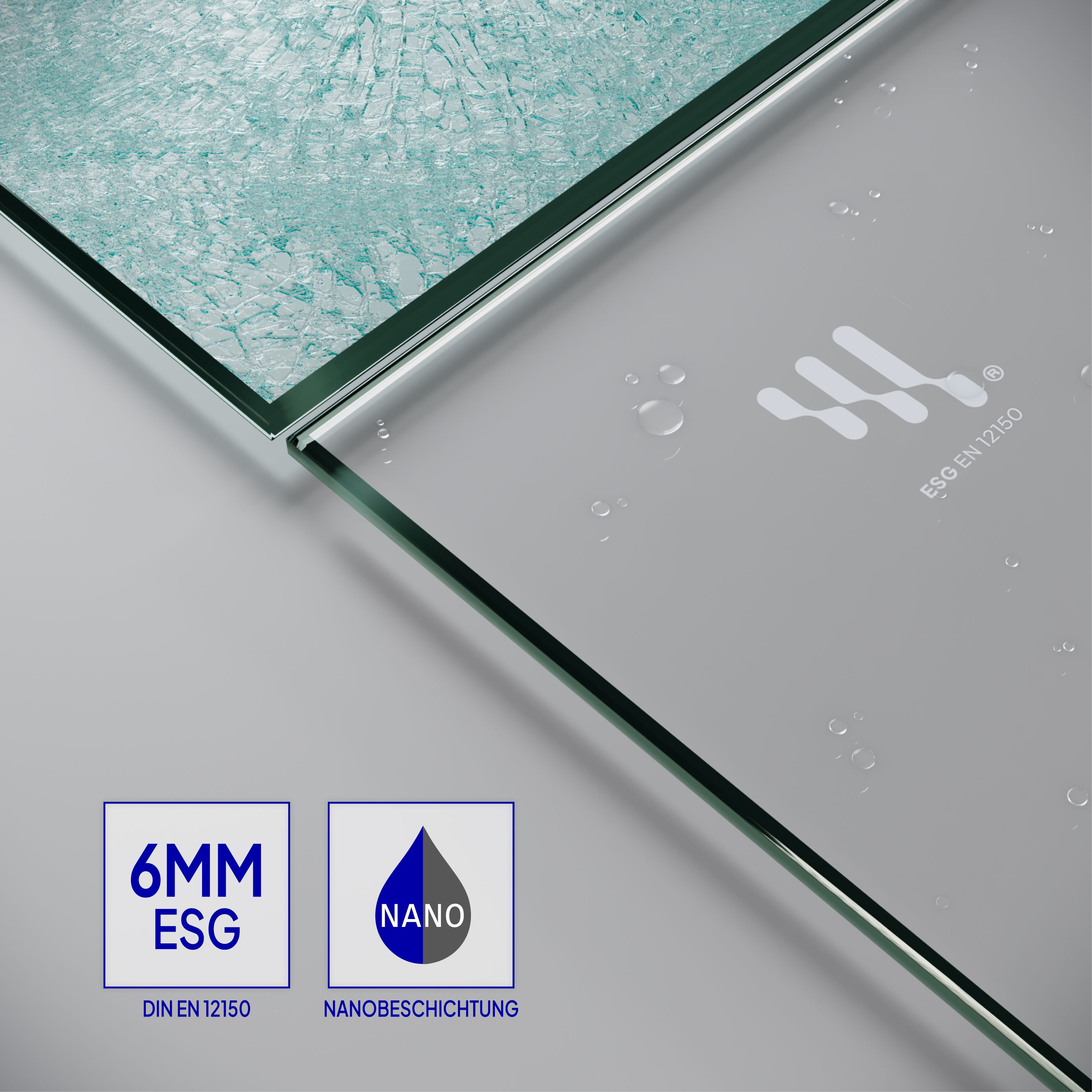 Shower Door Lena with Folding Doors Made of Clear Tempered Safety Glass
