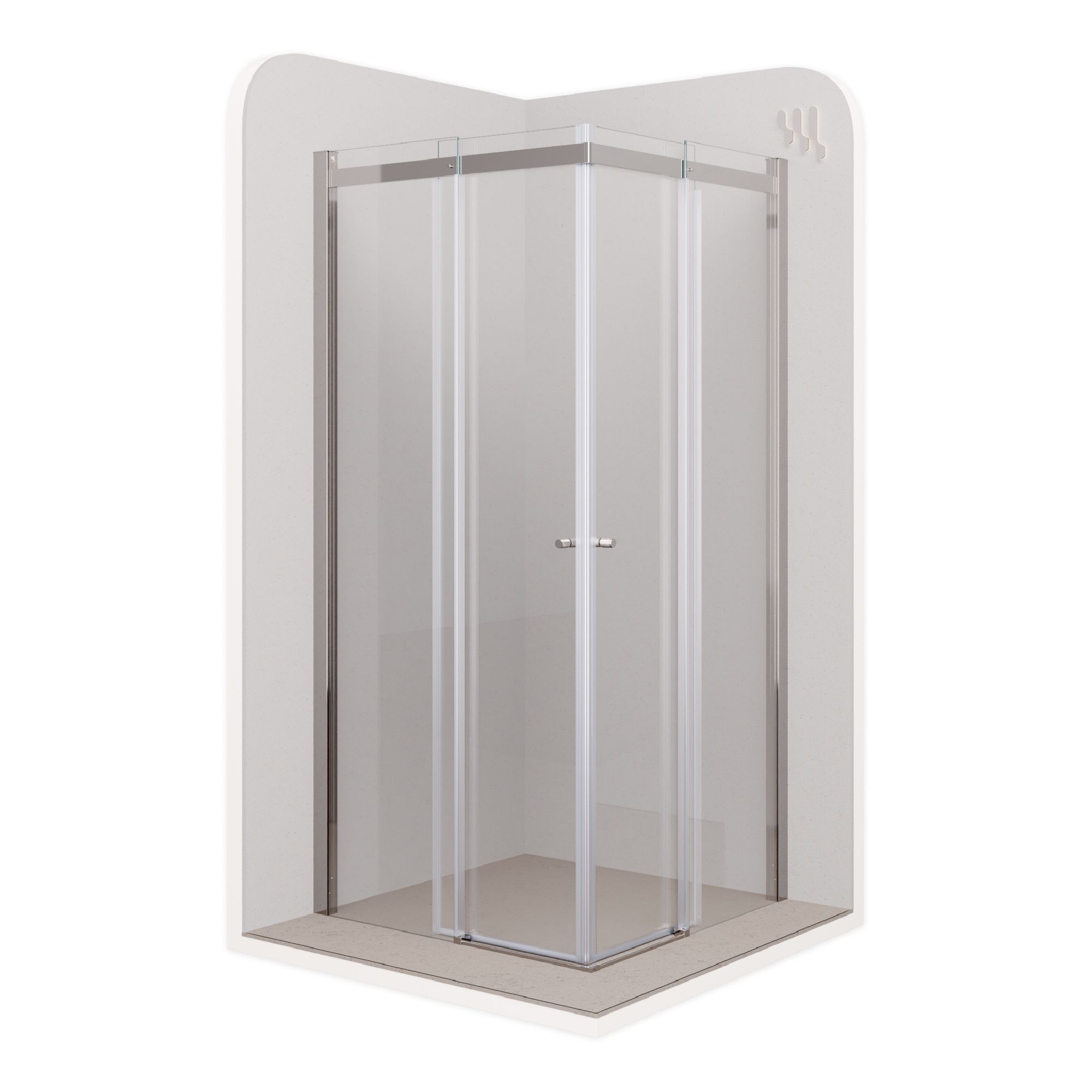 Corner Entry Kaylee with Sliding Doors Made of ESG Safety Glass