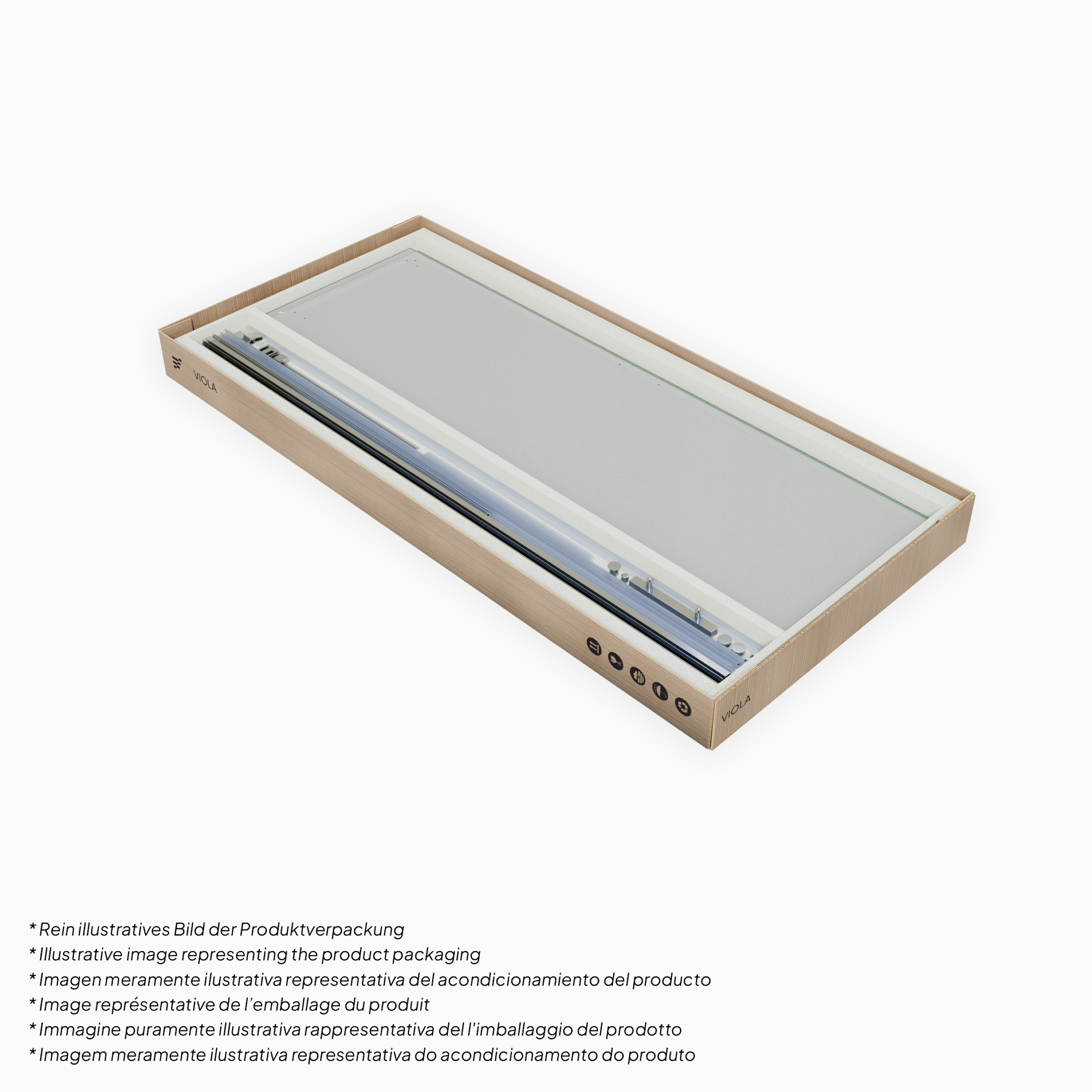 Niche Door Viola with Sliding Door made of ESG Safety Glass