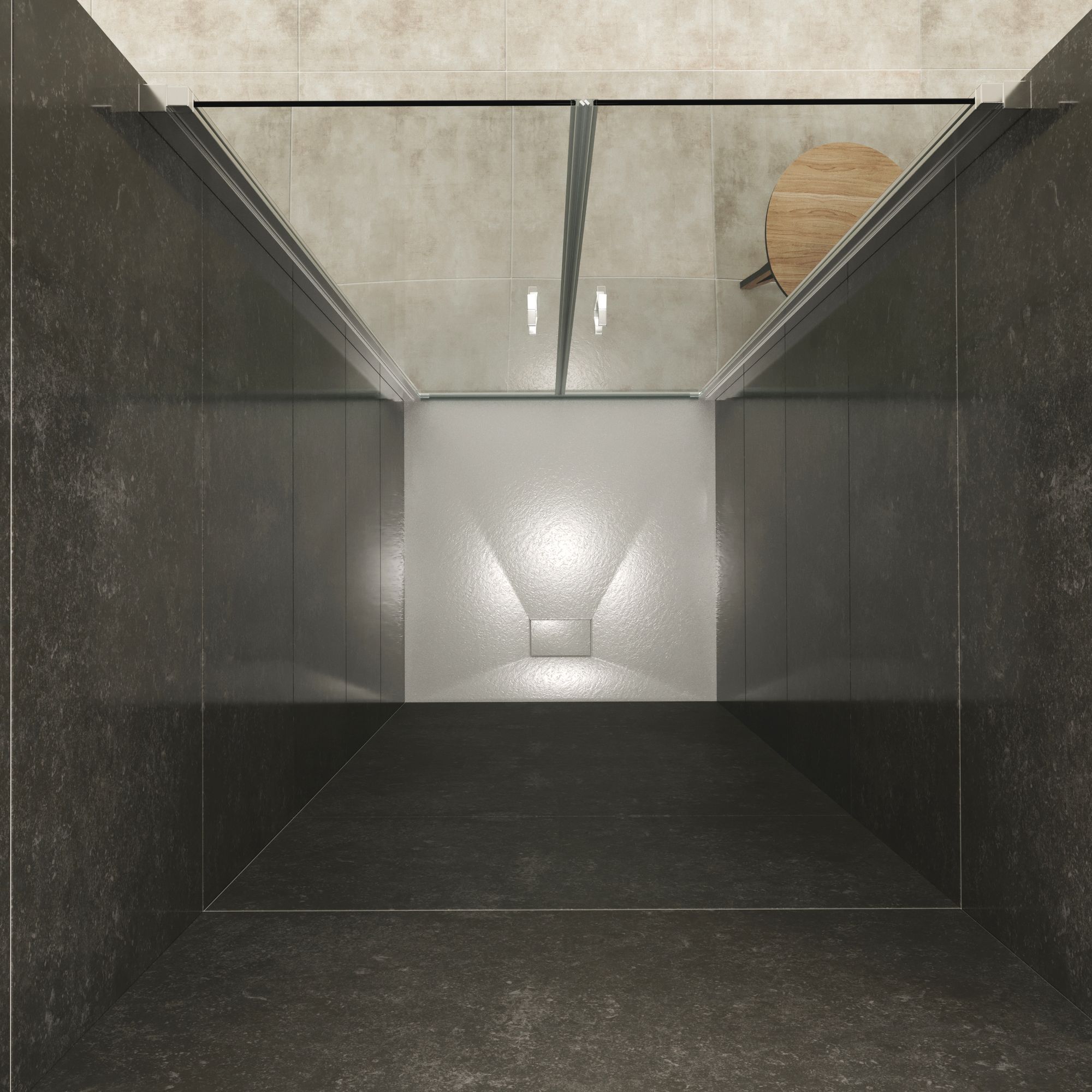 Shower Door Lara with Hinged Doors and Stainless Steel Handles, 68-104 cm, made of ESG Safety Glass