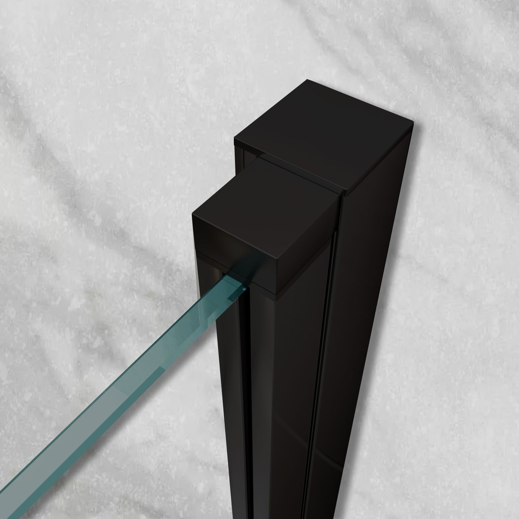 Corner Entry Matilde BLACK with Folding Doors made of ESG Safety Glass