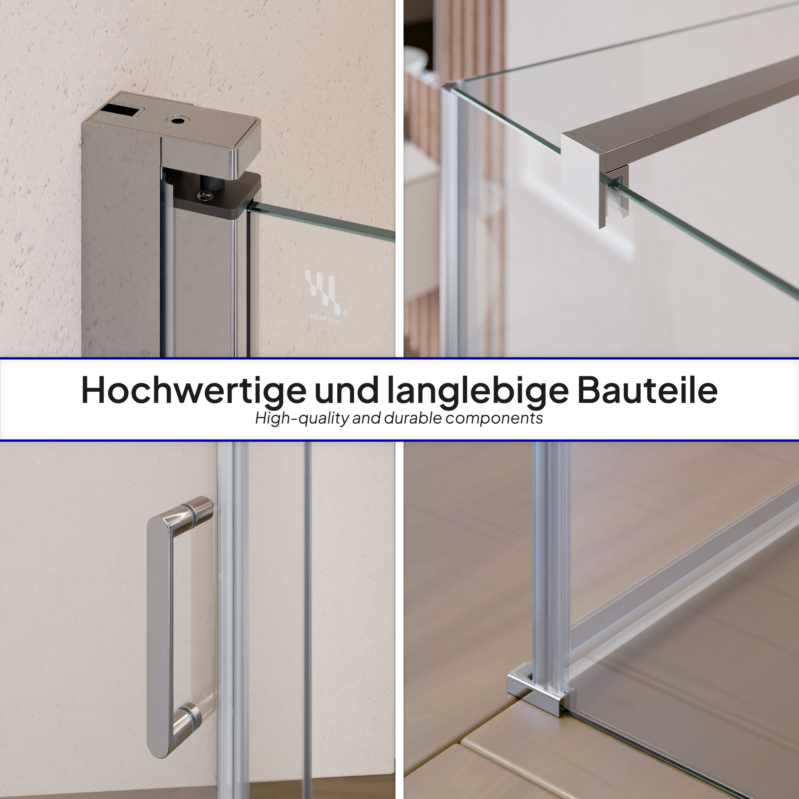 Front-entry Hellen with folding door made of ESG safety glass