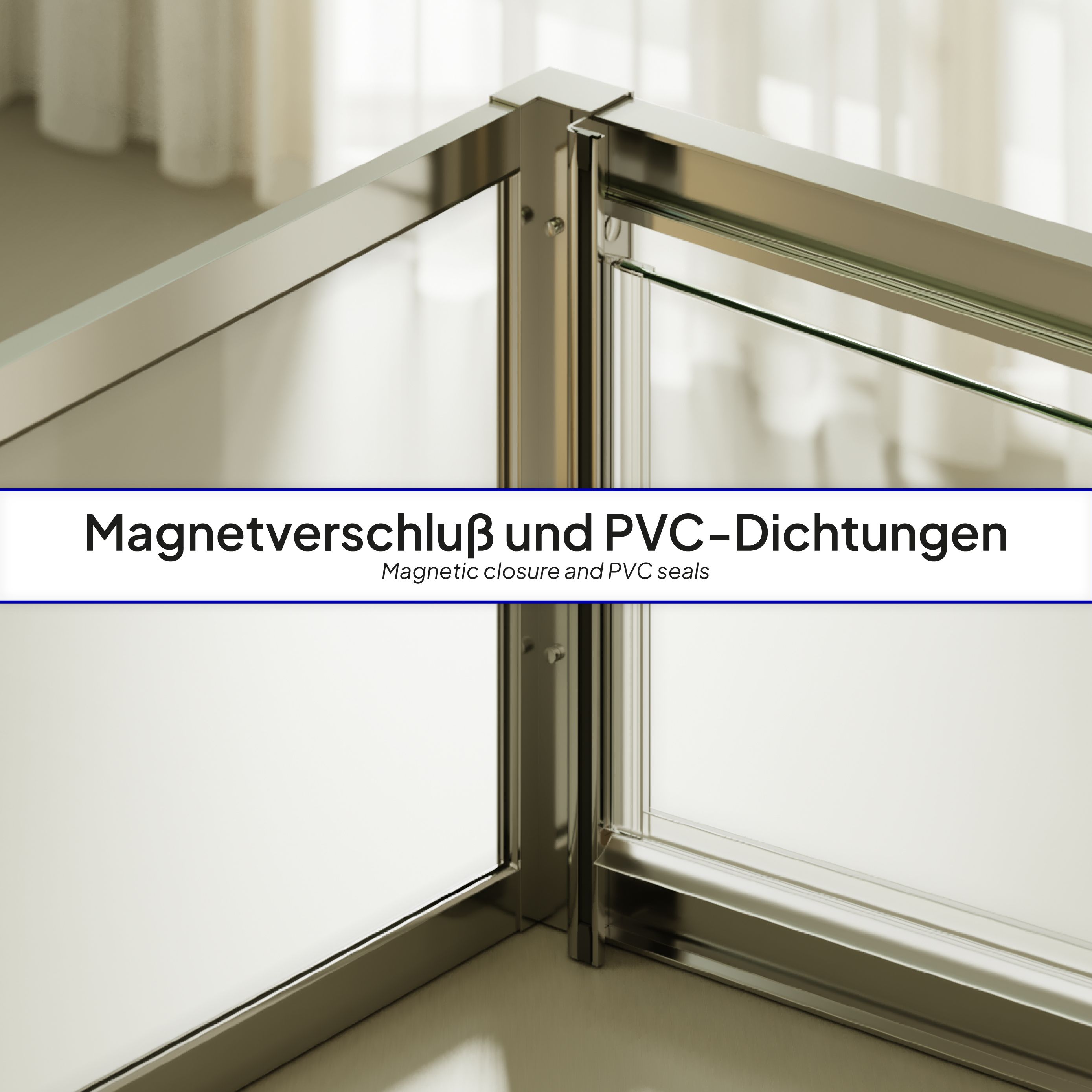 Front-entry Isadora with folding door made of ESG safety glass