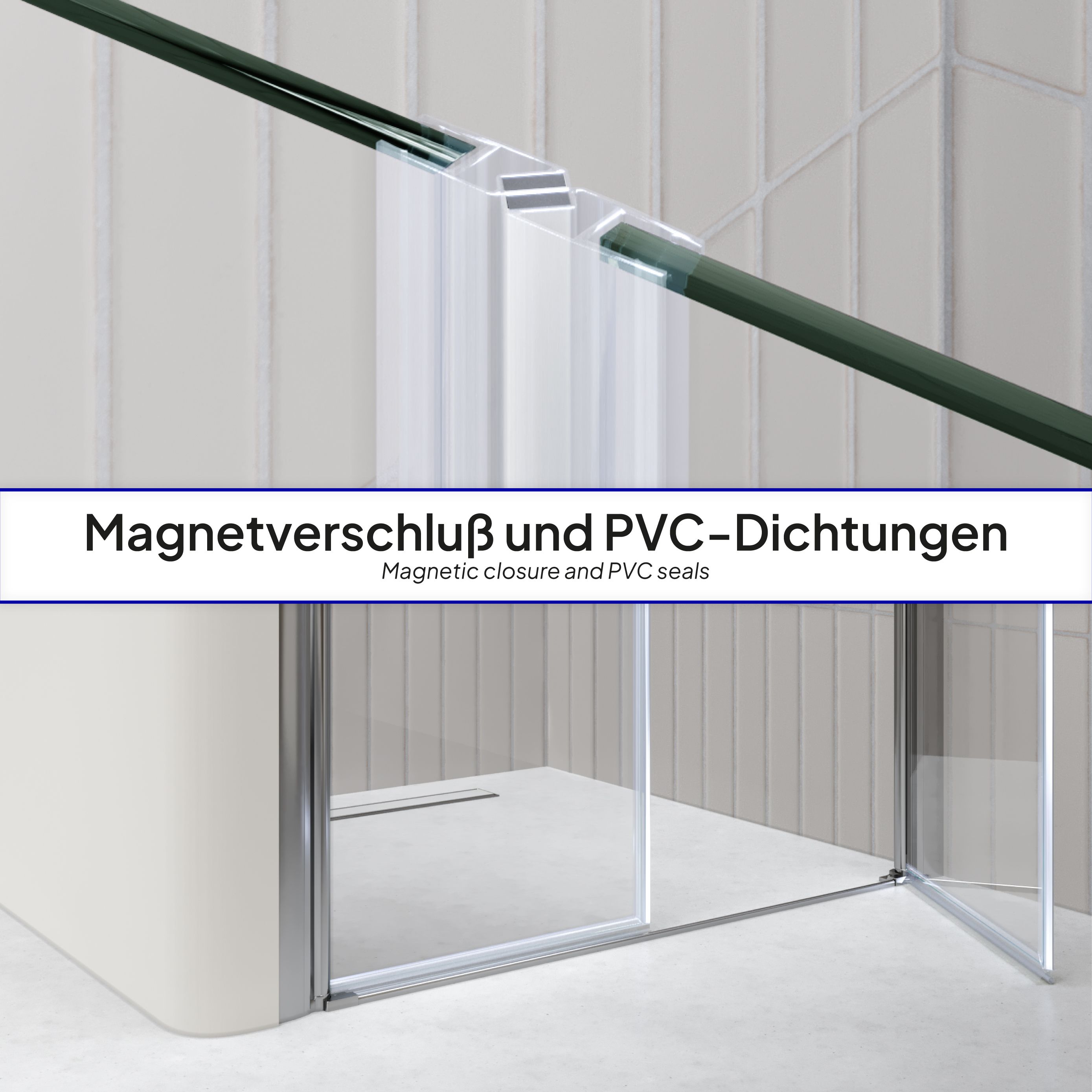Shower Door Lima with Hinged Doors 68-140 cm made of Partially Frosted ESG Safety Glass