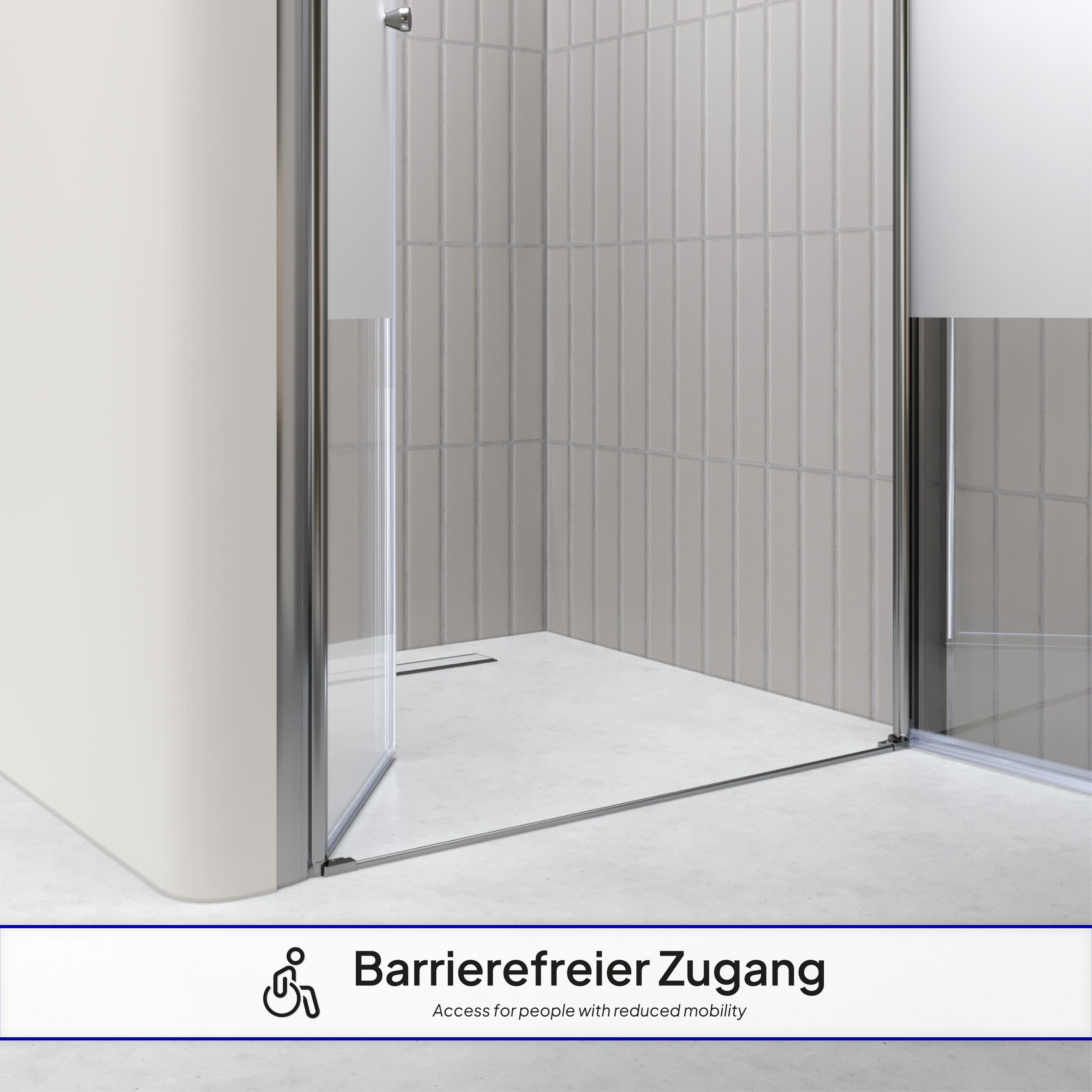 Shower Door Lima with Hinged Doors 68-140 cm made of Partially Frosted ESG Safety Glass