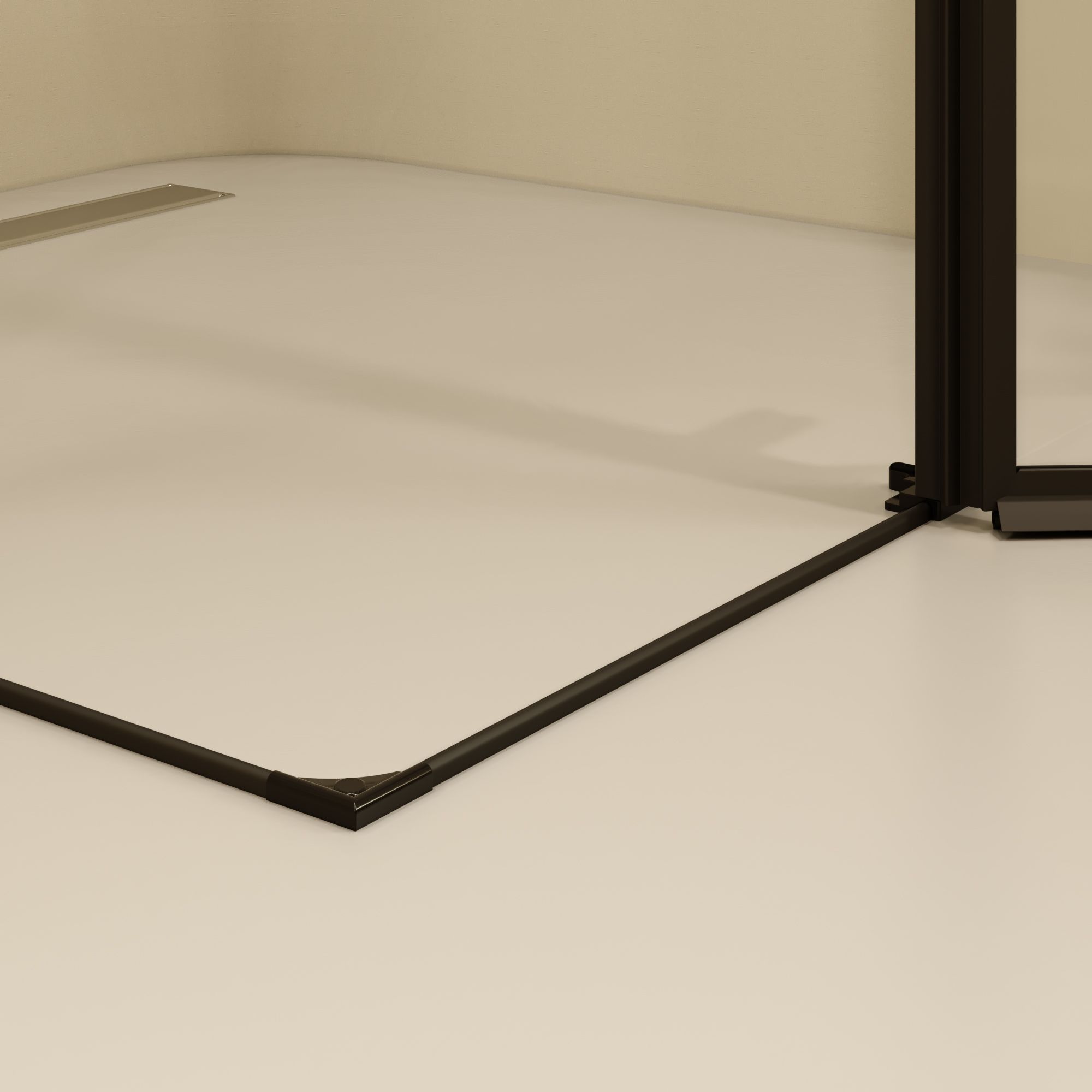 Corner Entry Alice BLACK with Folding Doors made of ESG Safety Glass