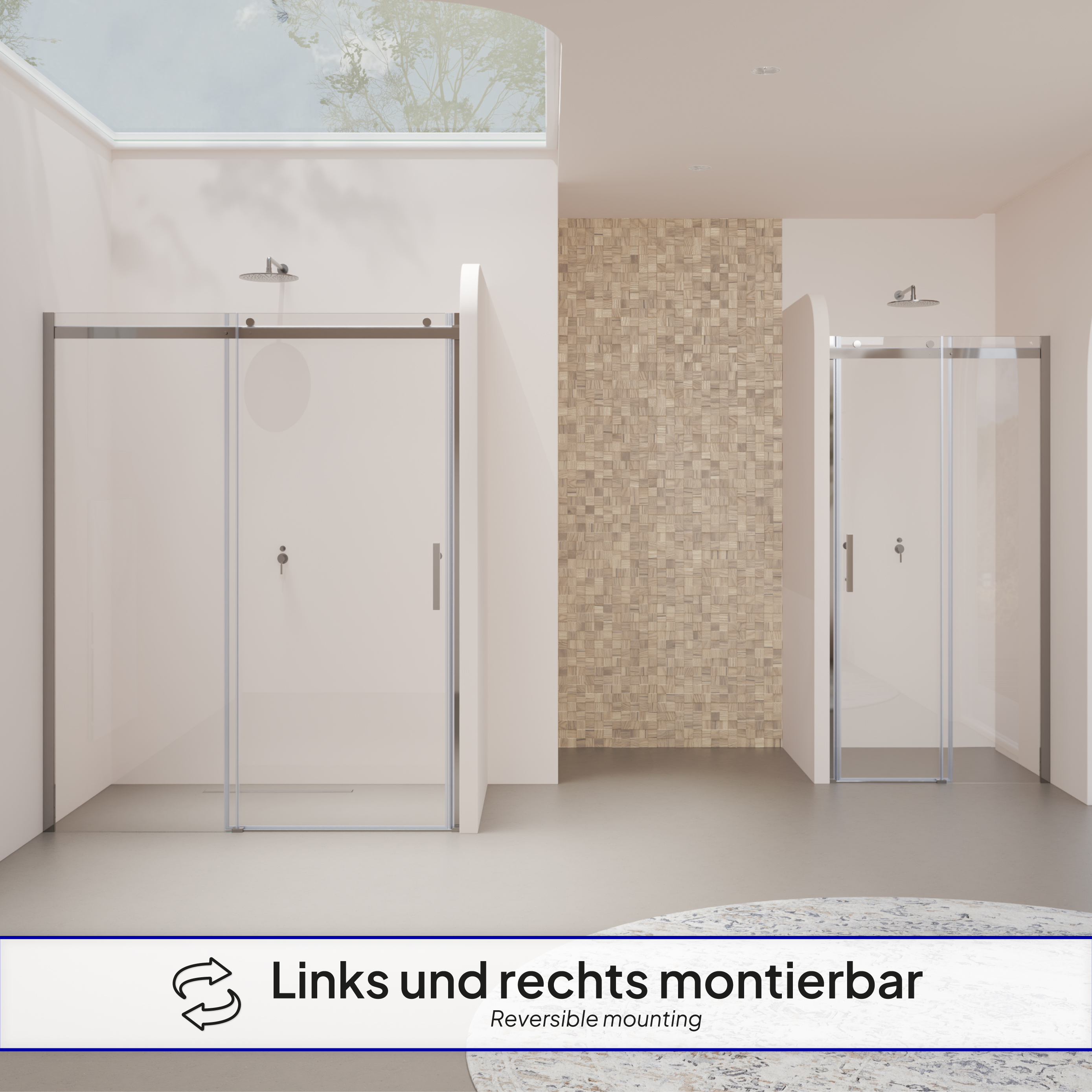 Niche Door Viola with Sliding Door made of ESG Safety Glass