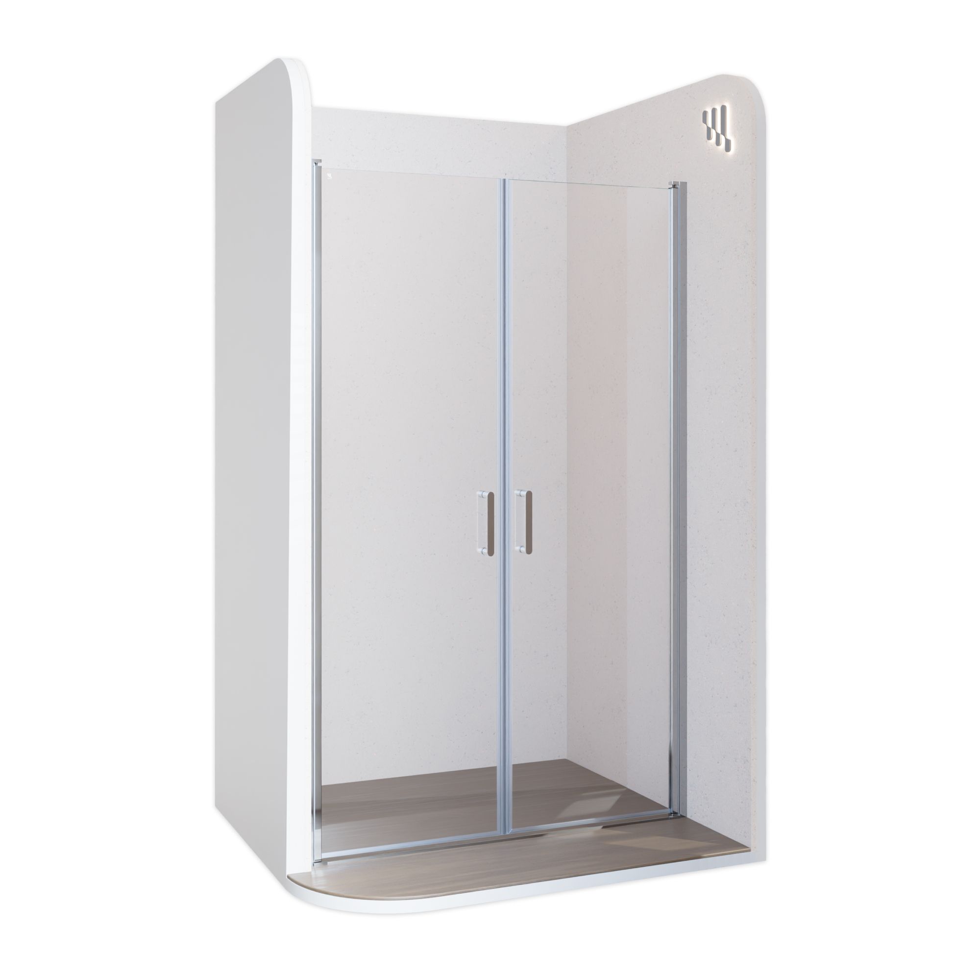 Shower Door Stella with Hinged Doors Made of Tempered Safety Glass