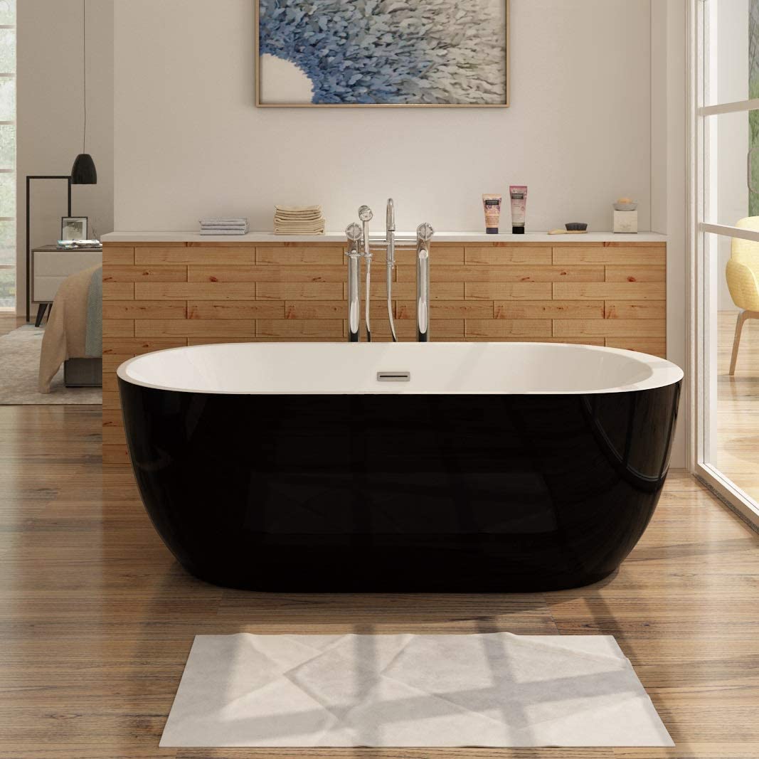 Badewanne aus Sanitäracryl Frisange Schwarz-Weiß - ALLE GRÖßEN