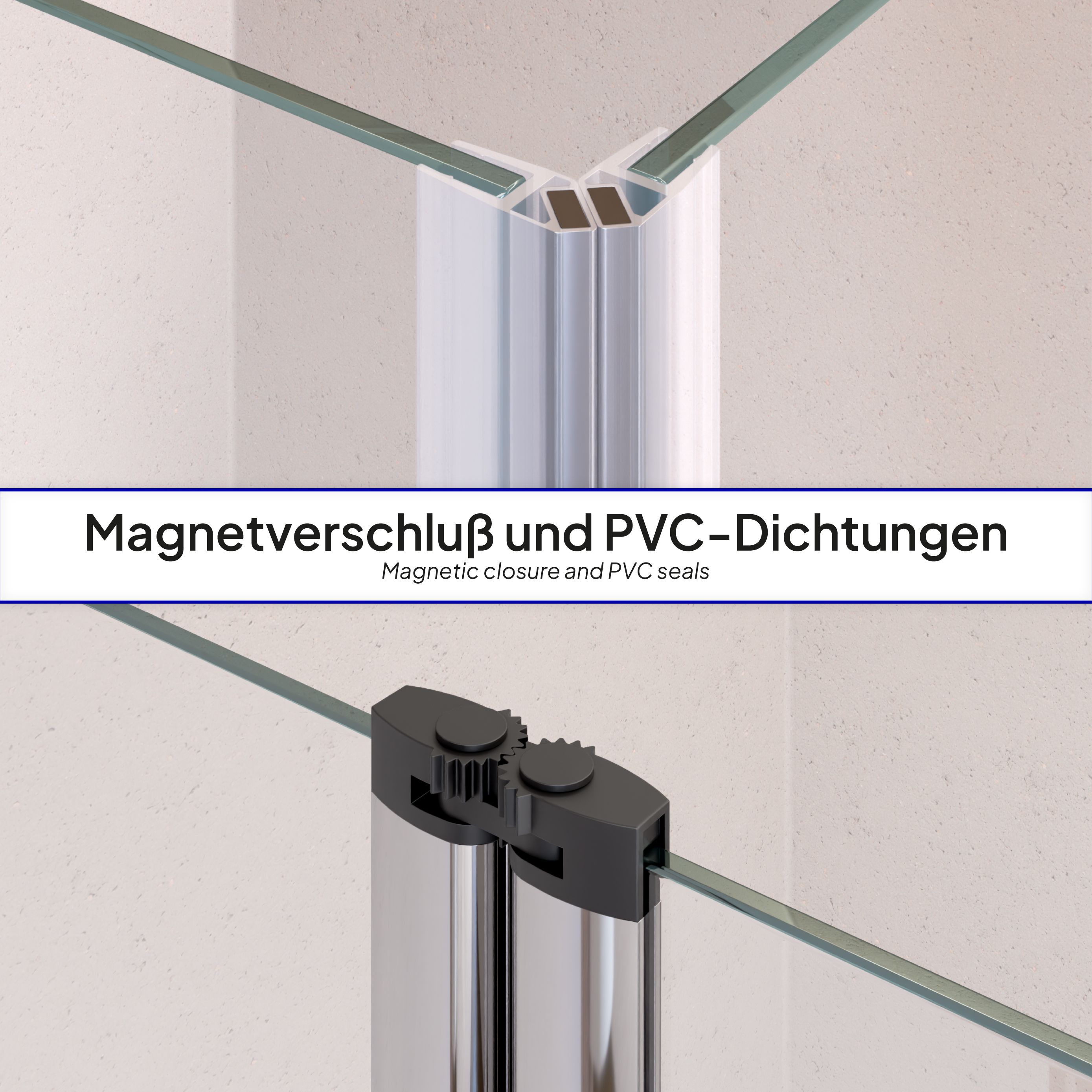 Corner Entry Alina with Folding Doors made of Tempered Safety Glass