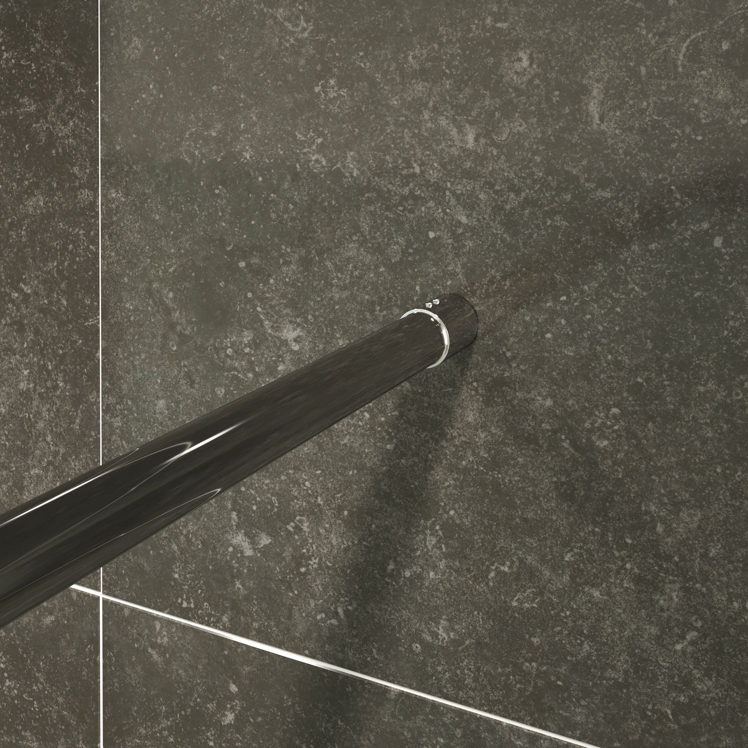 Walk-In Shower Fiona made of 10 mm thick ESG safety glass and stainless steel profile.