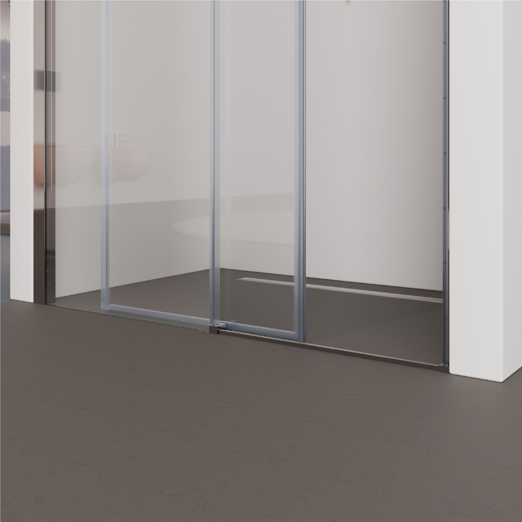 Shower Door Niche Door Kaylee with Sliding Door made of 6mm Tempered Clear Glass