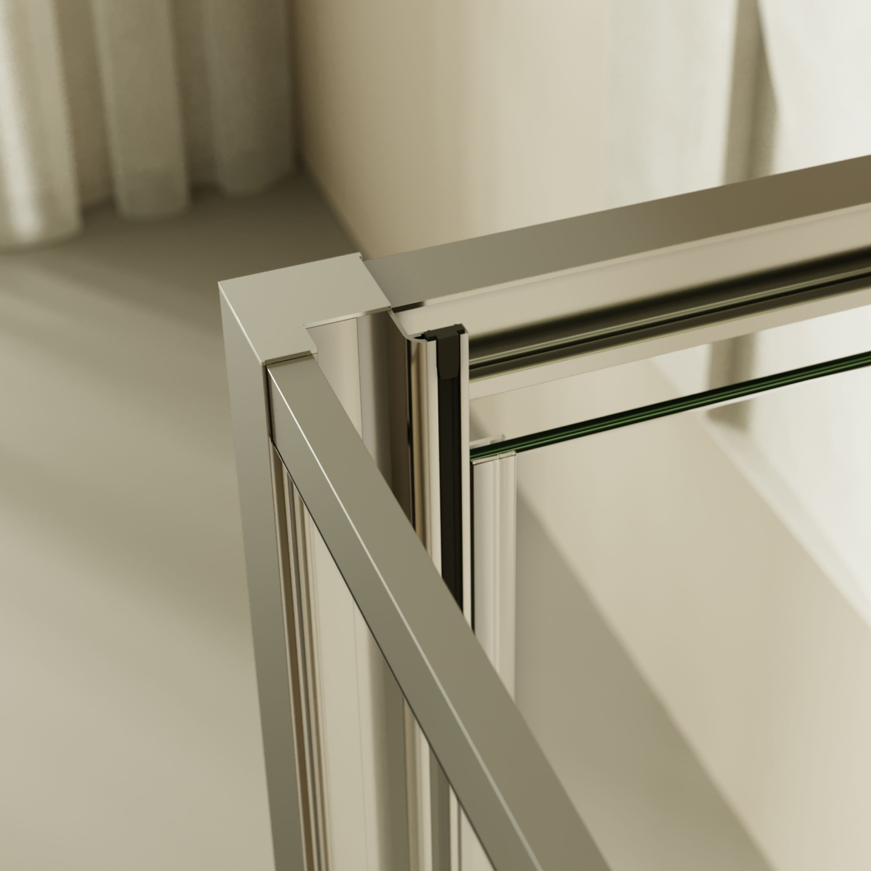 Front-entry Isadora with folding door made of ESG safety glass