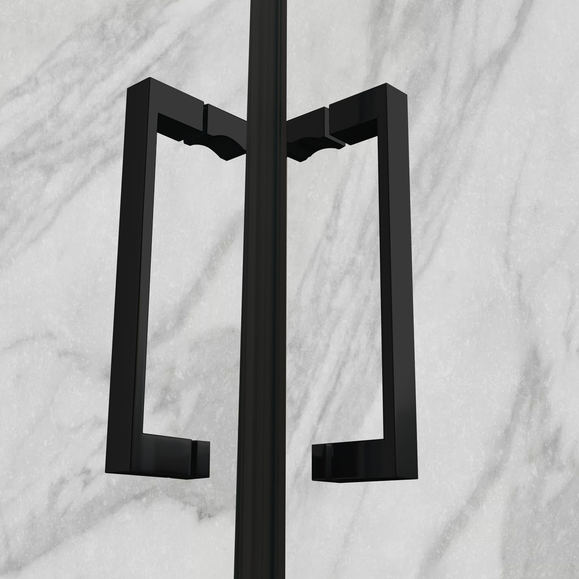 Corner Entry Matilde BLACK with Folding Doors made of ESG Safety Glass