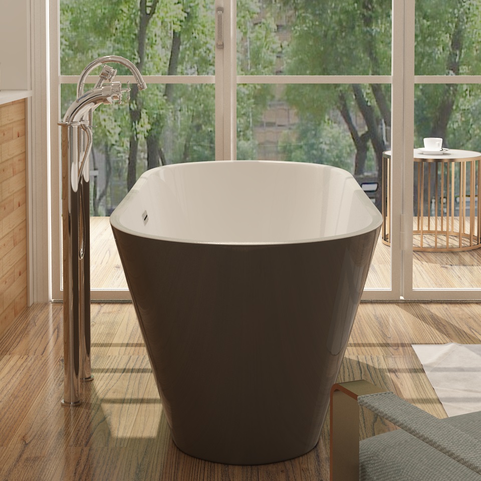 Badewanne aus Sanitäracryl Lugano Grau-Weiß - 170x80 cm