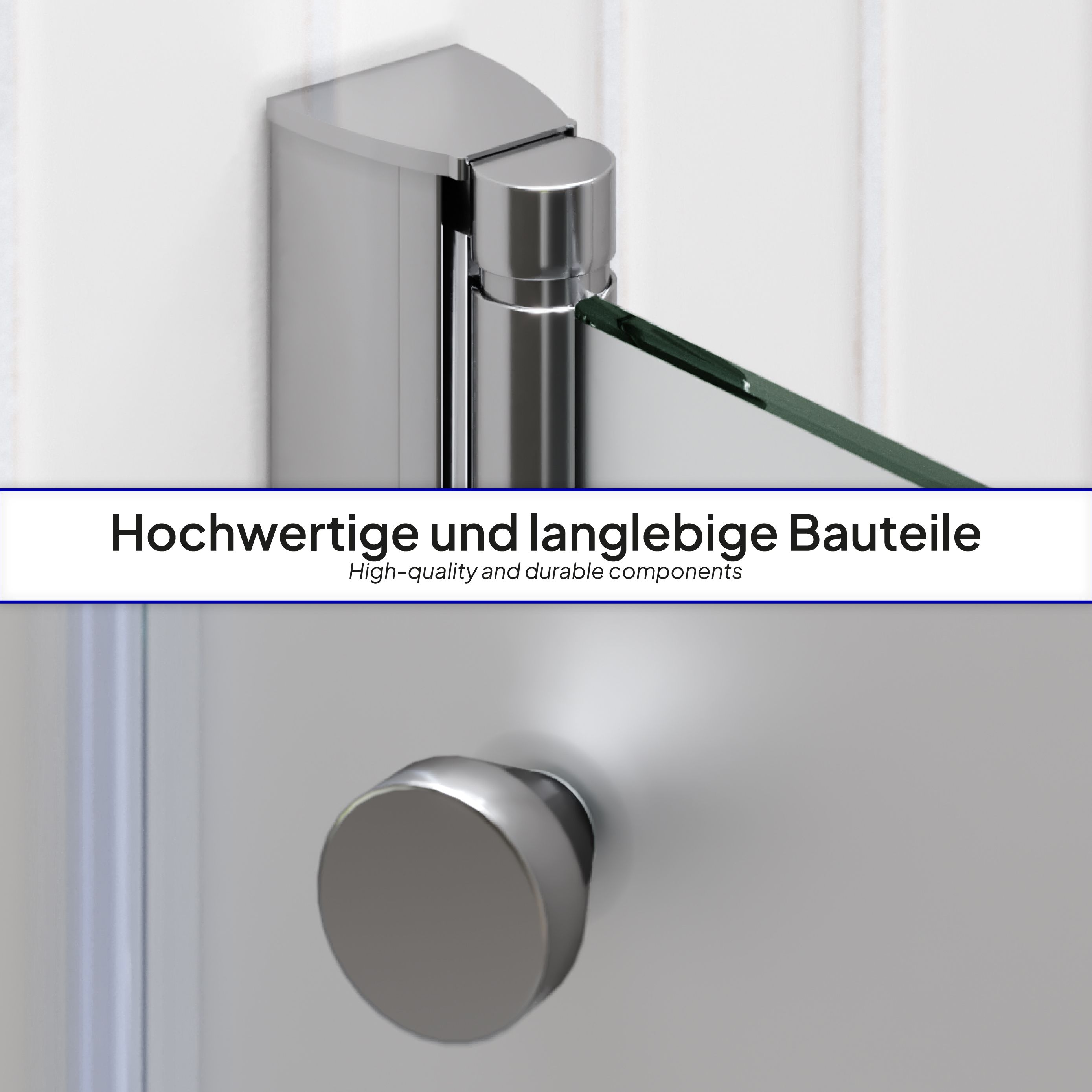 Shower Door Lena with Folding Panels Made of Satin-Finished ESG Safety Glass