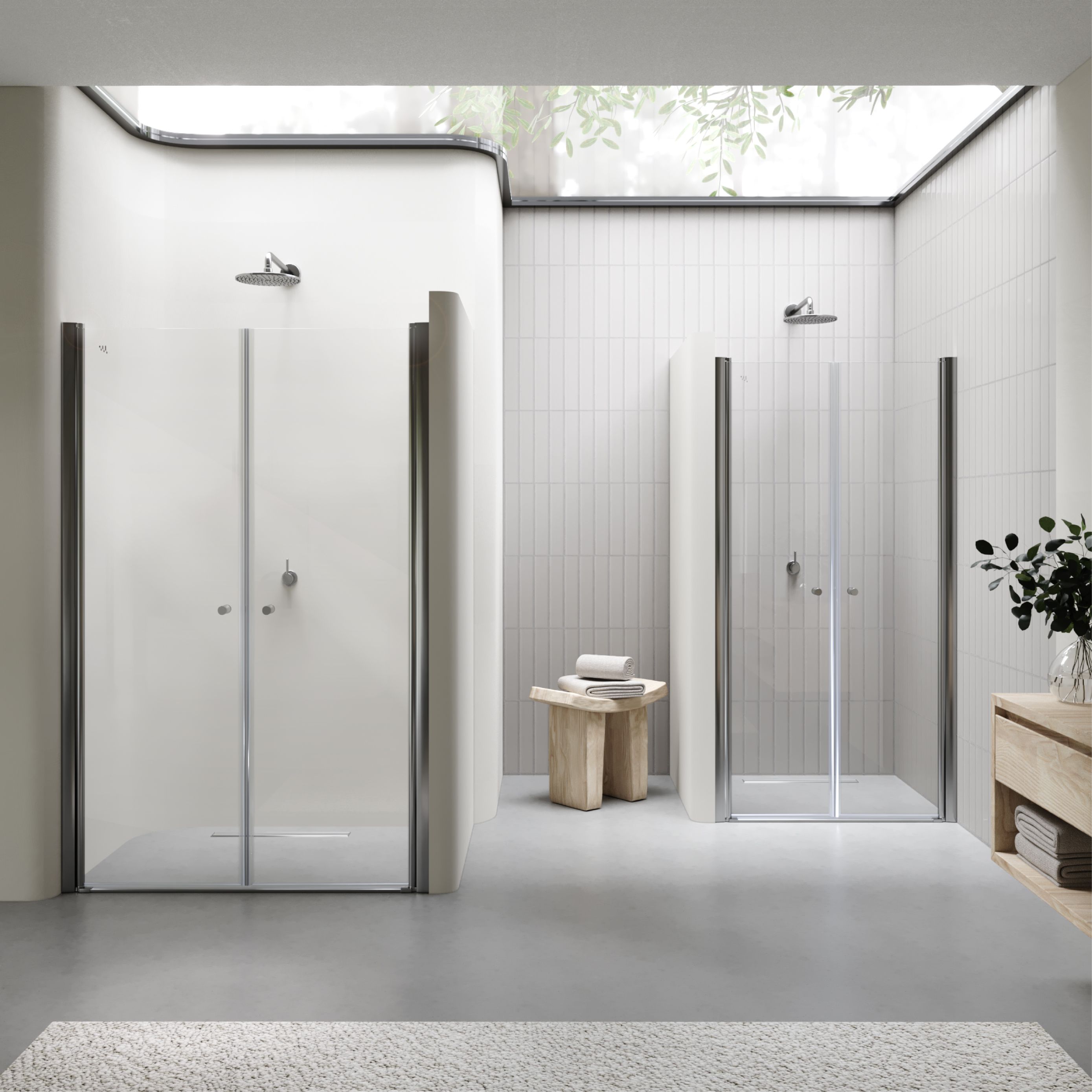 Shower Door Lima with Hinged Doors 68-140 cm made of ESG Safety Glass