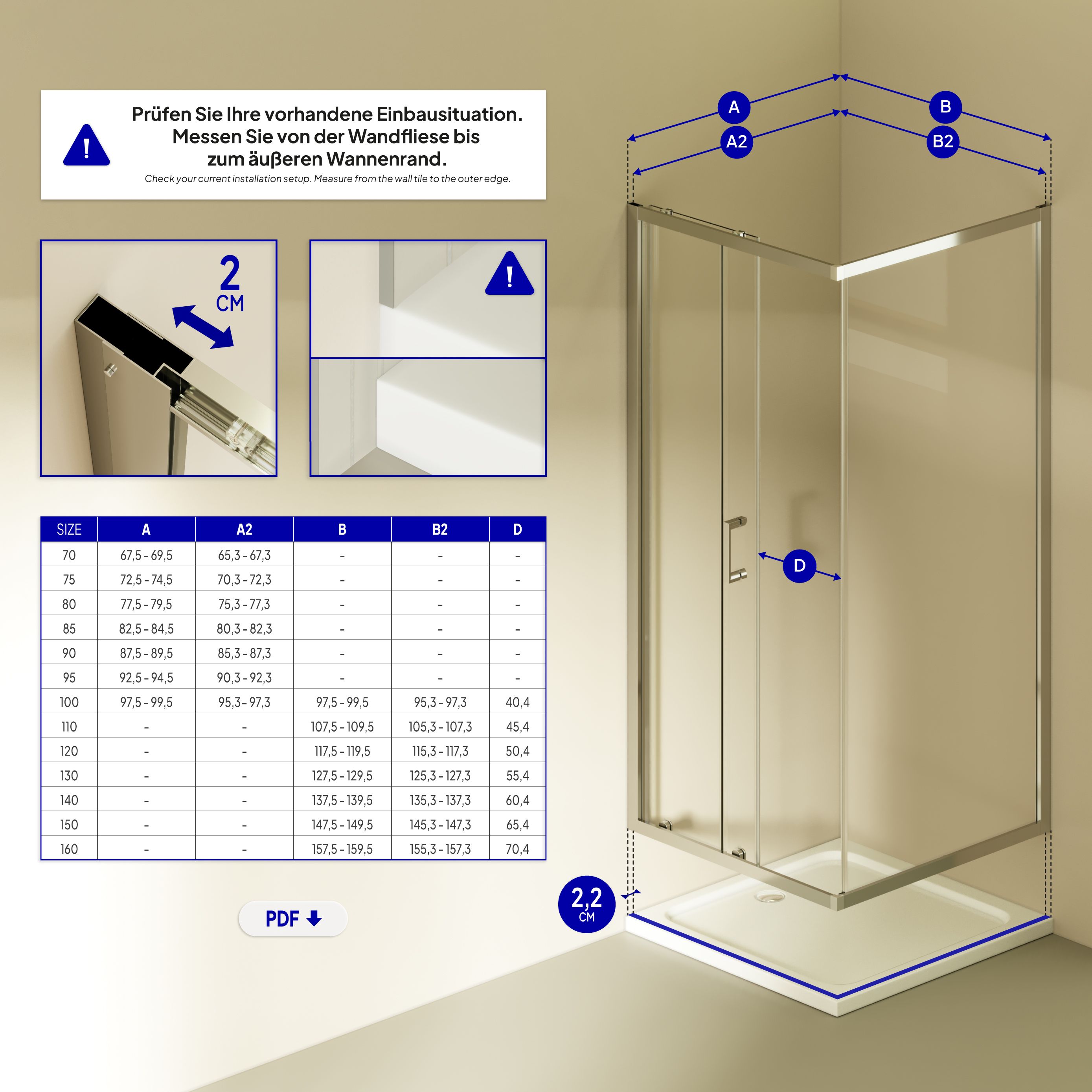 Front-entry Dora with sliding door made of ESG safety glass