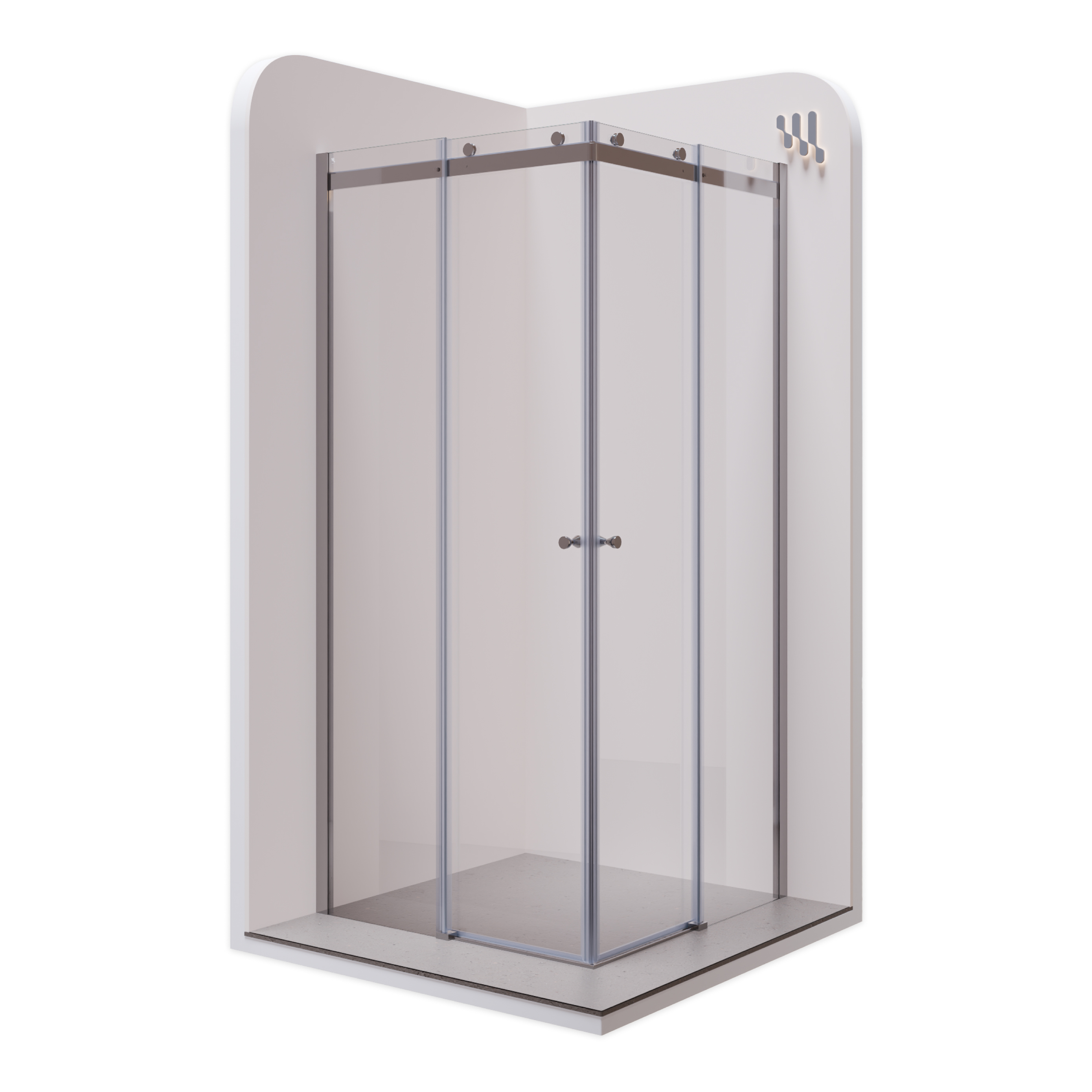 Corner entry Anna with sliding doors made of 8 mm tempered safety glass