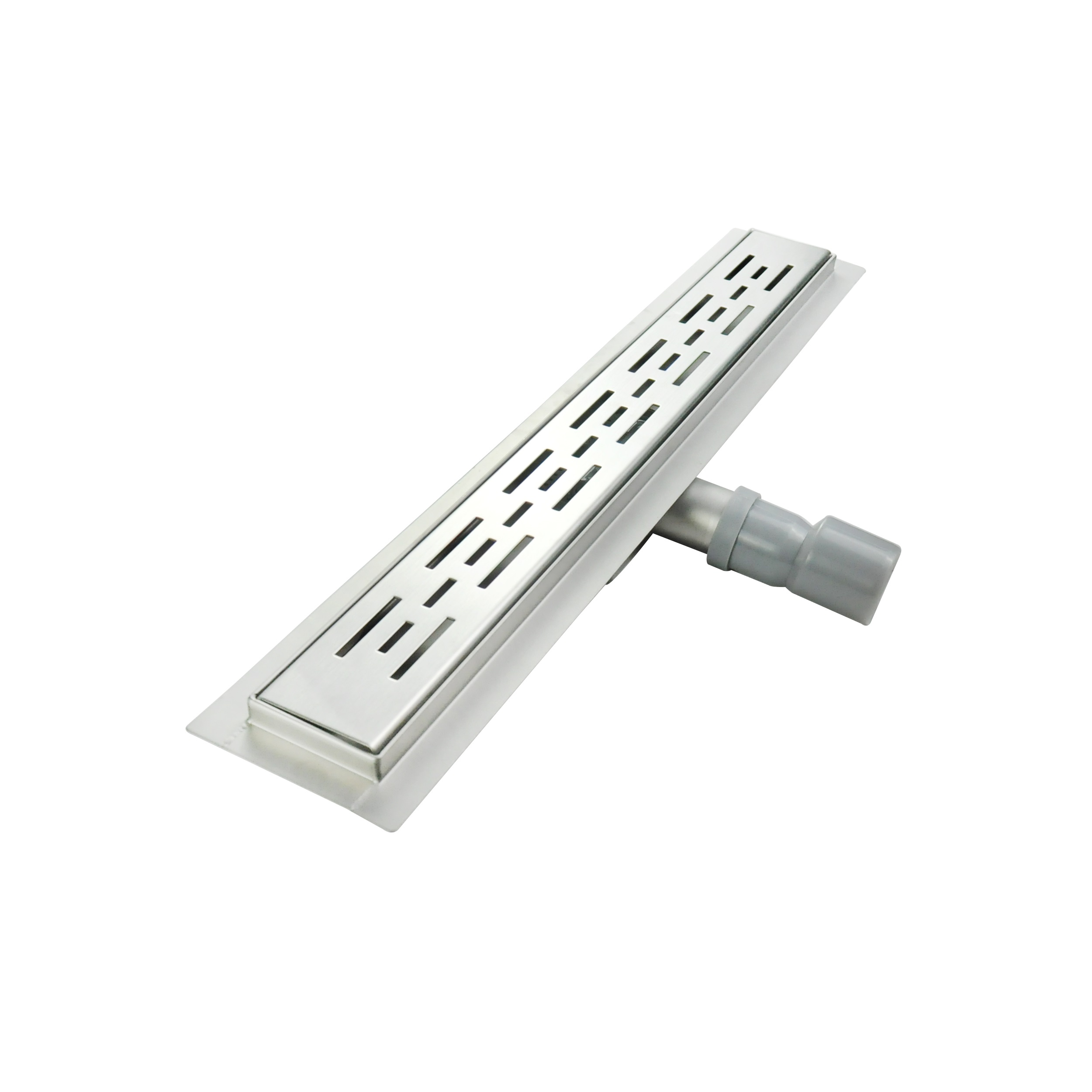 Duschrinne R8 aus Edelstahl für flache Installation mit Schlitzmuster