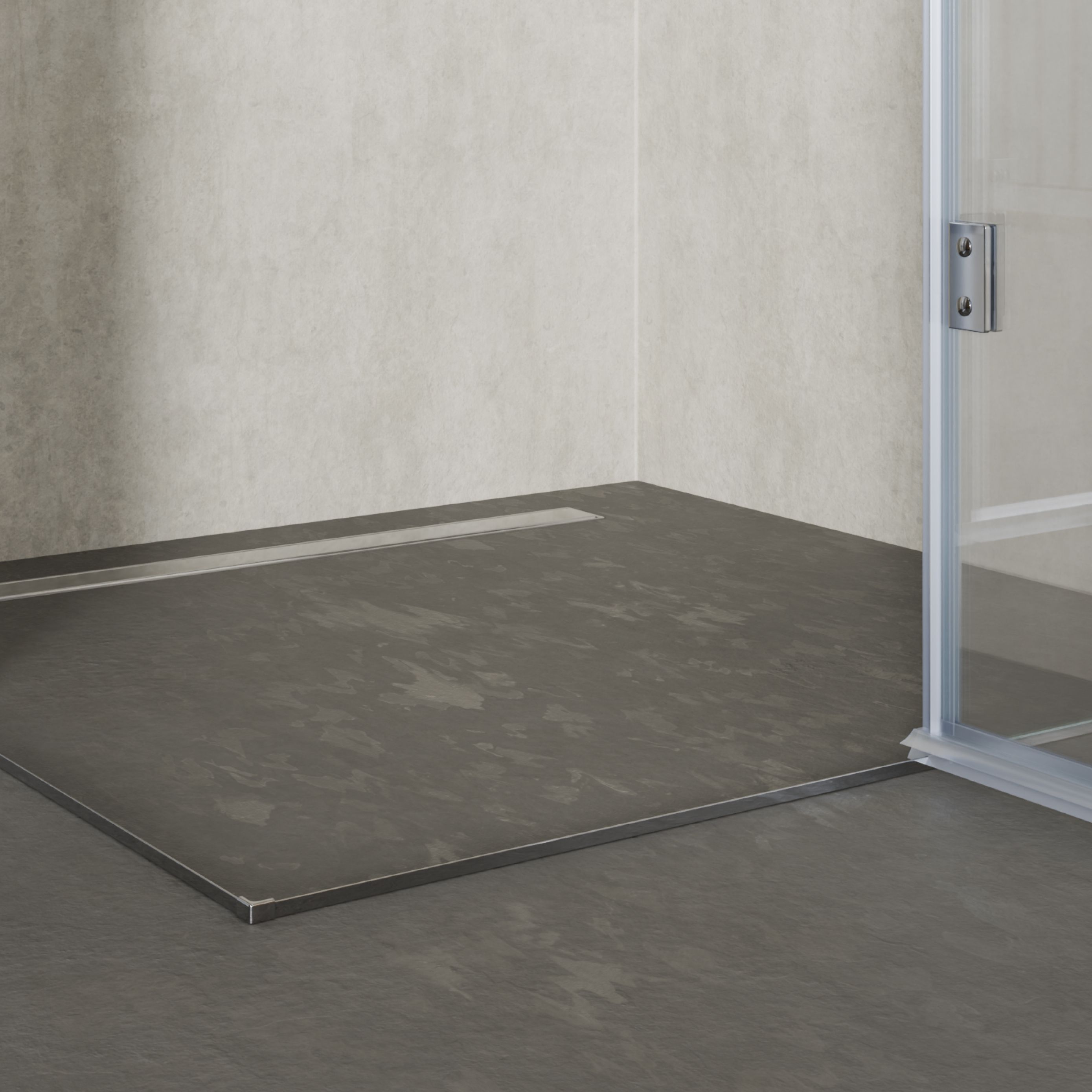 Corner Entry Celine with Folding Doors Made of ESG Safety Glass