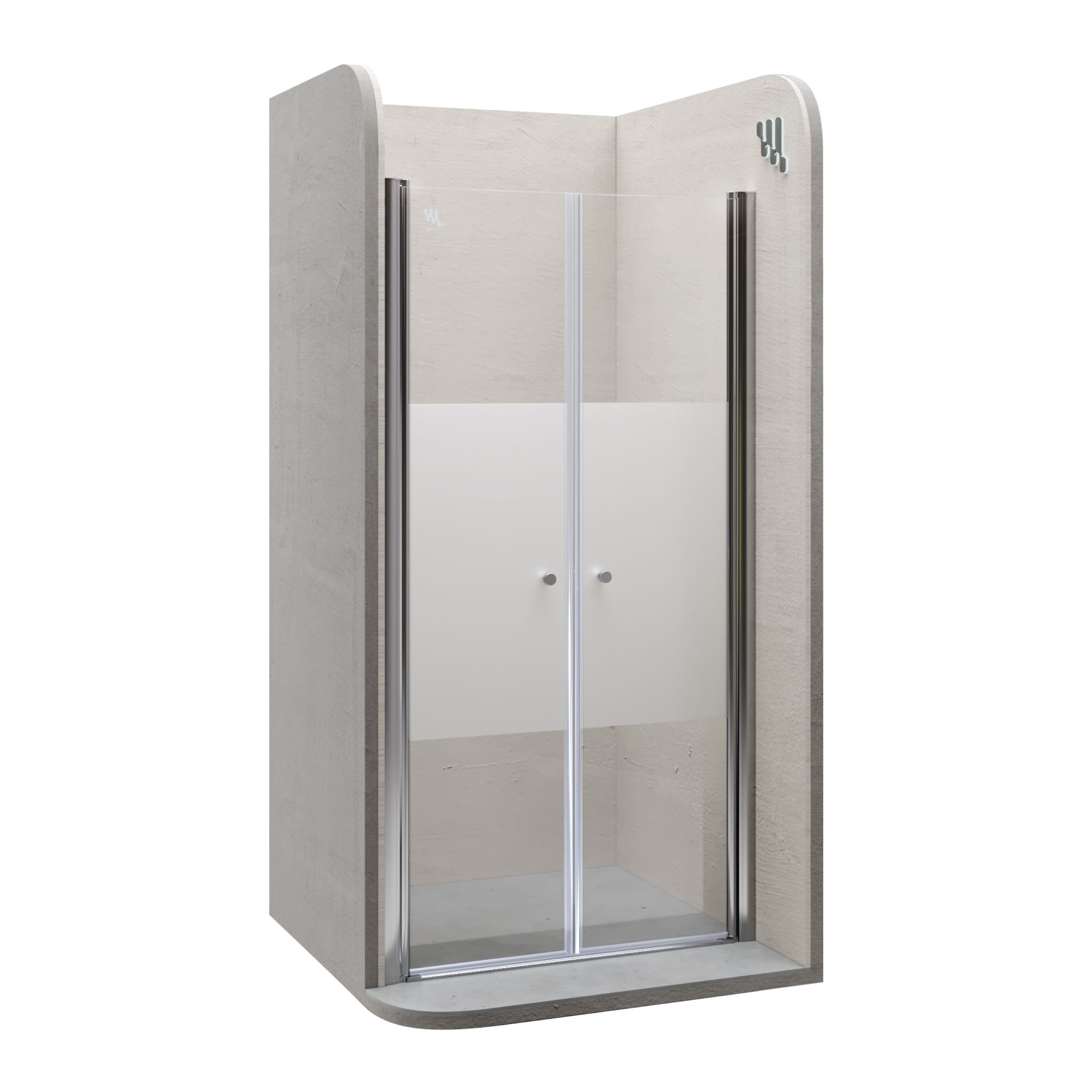 Shower Door Lima with Hinged Doors 68-140 cm made of Partially Frosted ESG Safety Glass