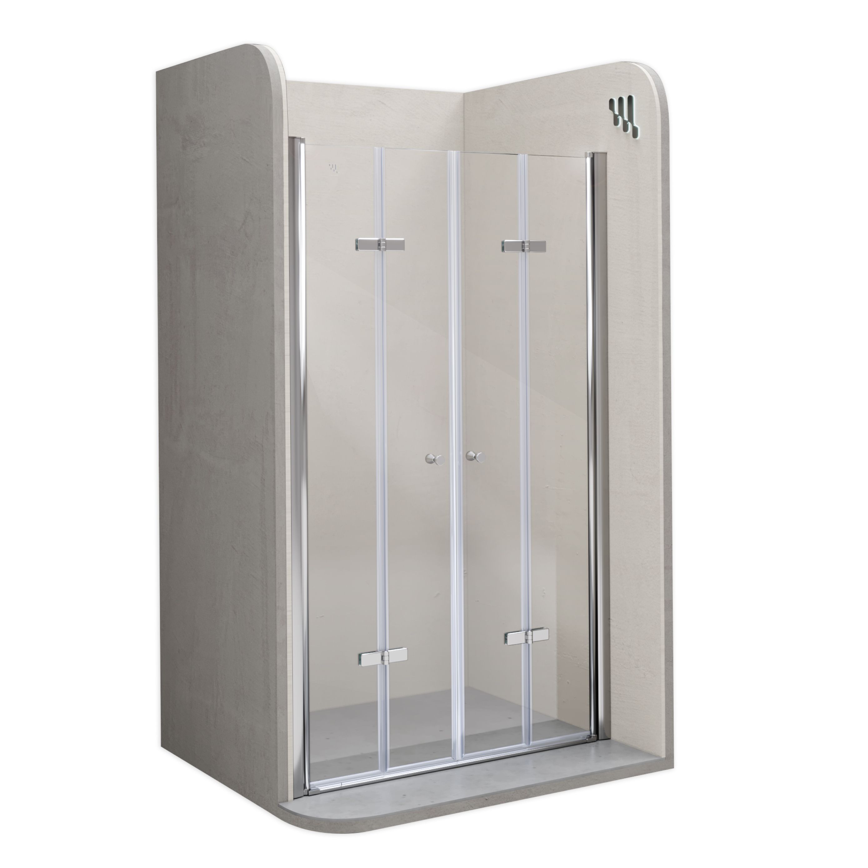 Shower Door Lena with Folding Doors Made of Clear Tempered Safety Glass