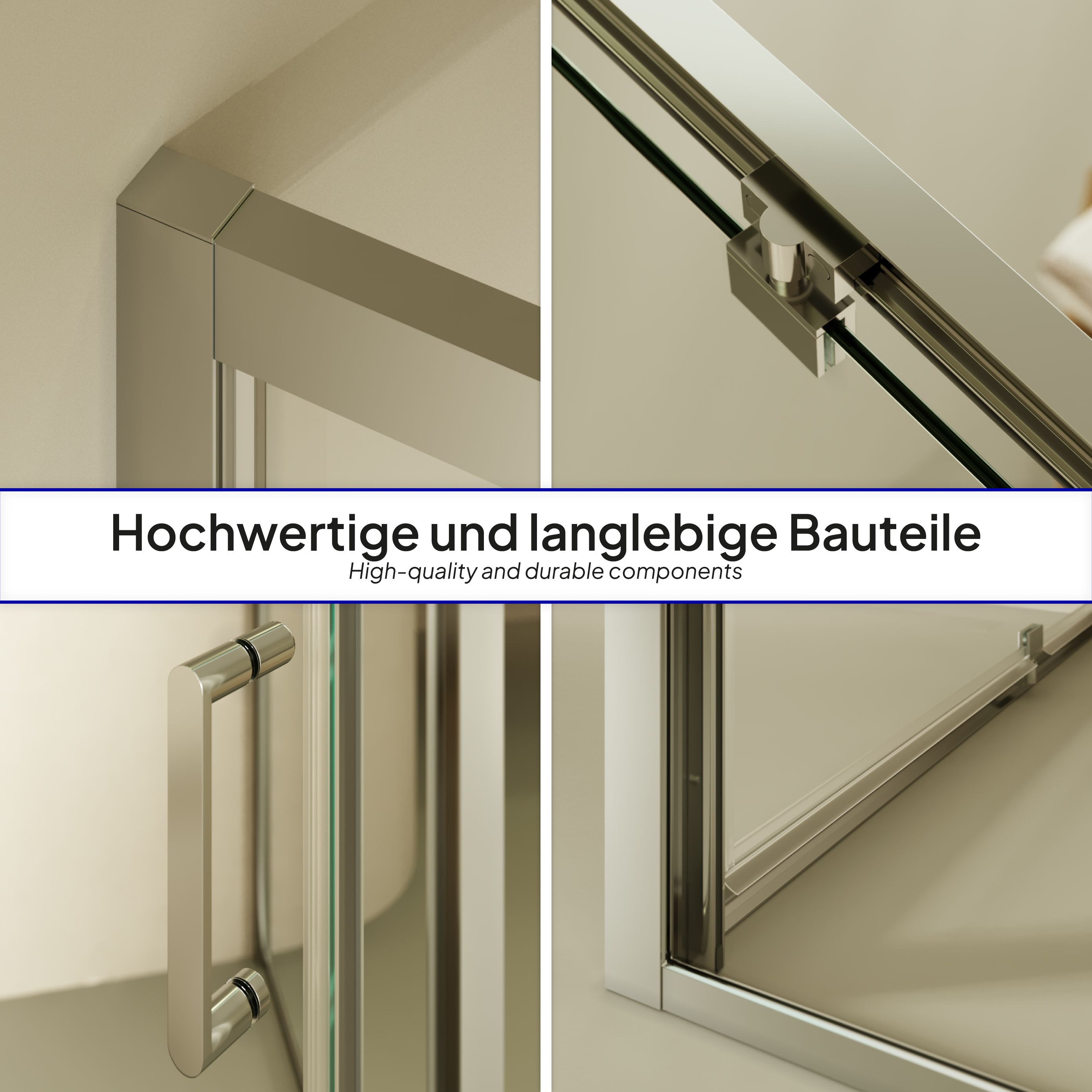 Front-entry Isadora with folding door made of ESG safety glass