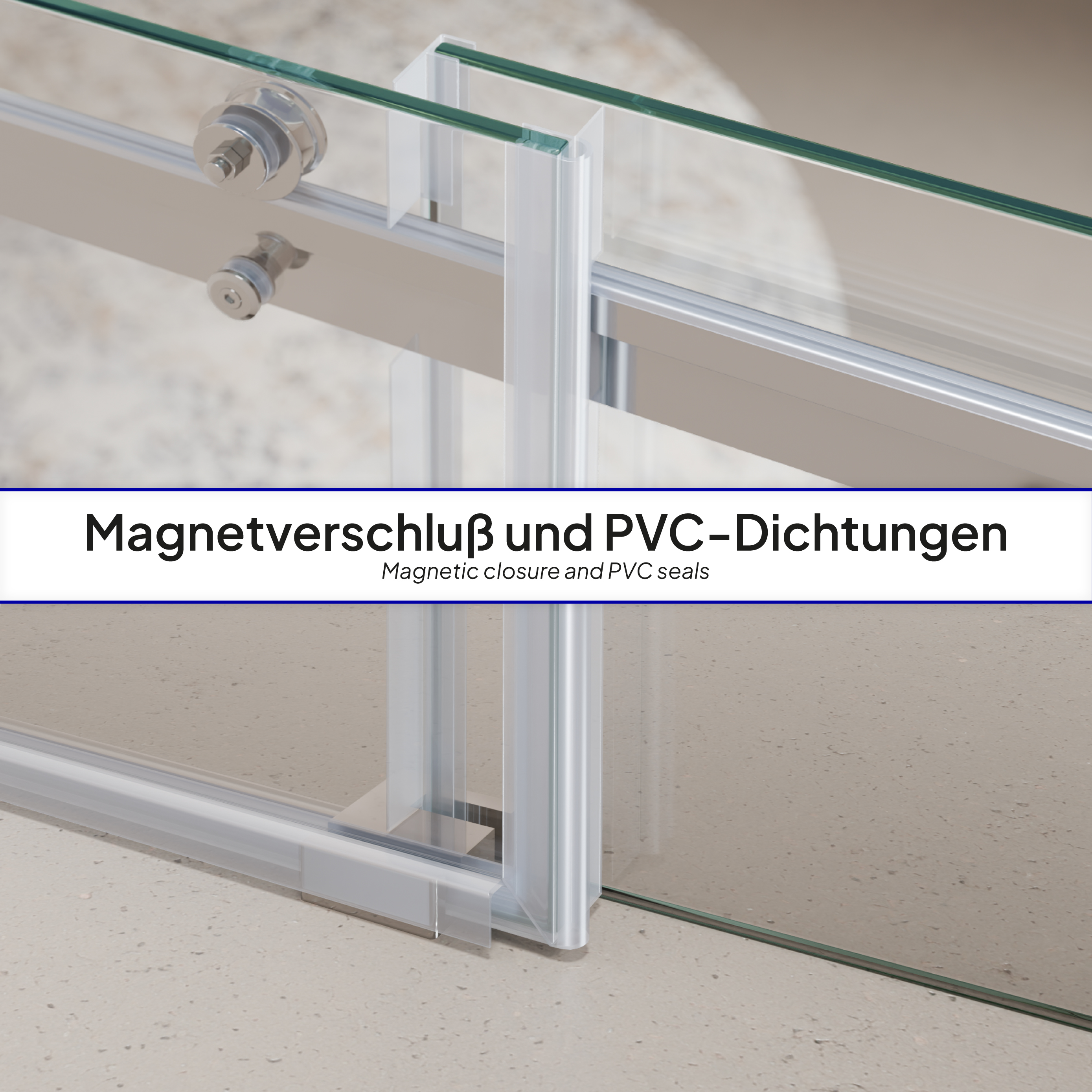 Niche Door Viola with Sliding Door made of ESG Safety Glass