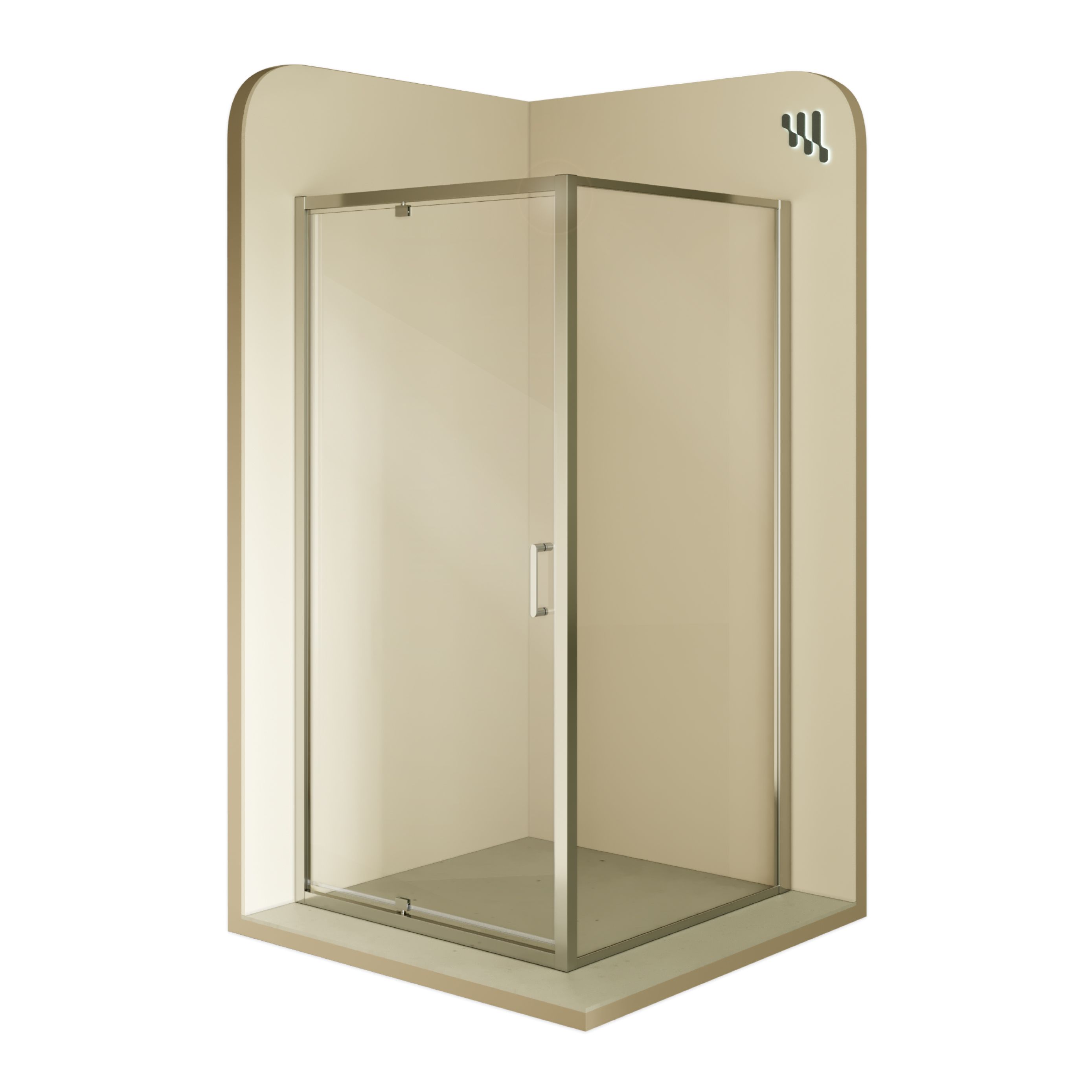 Front-entry Isadora with folding door made of ESG safety glass