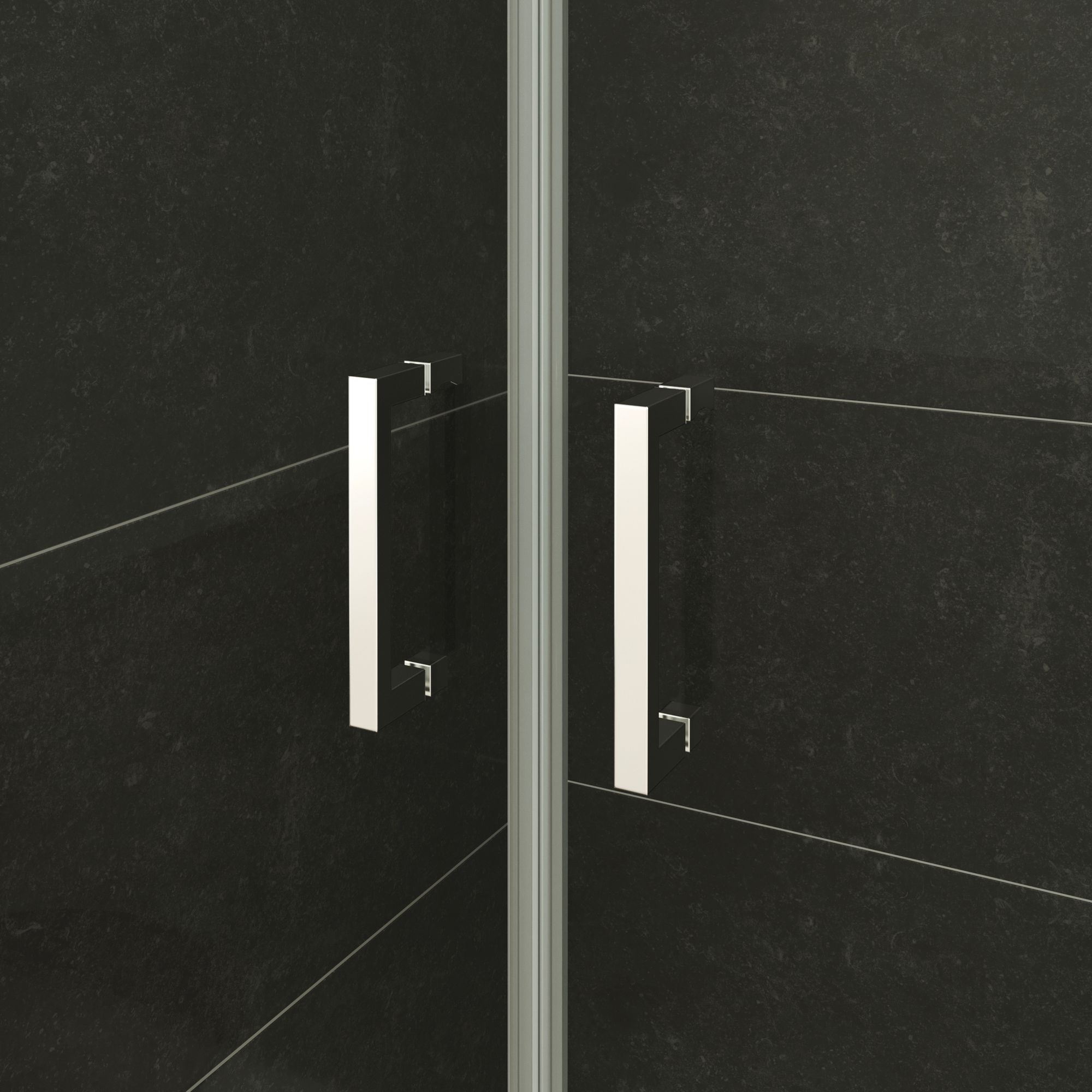 Shower Door Lara with Hinged Doors and Stainless Steel Handles, 68-104 cm, made of ESG Safety Glass