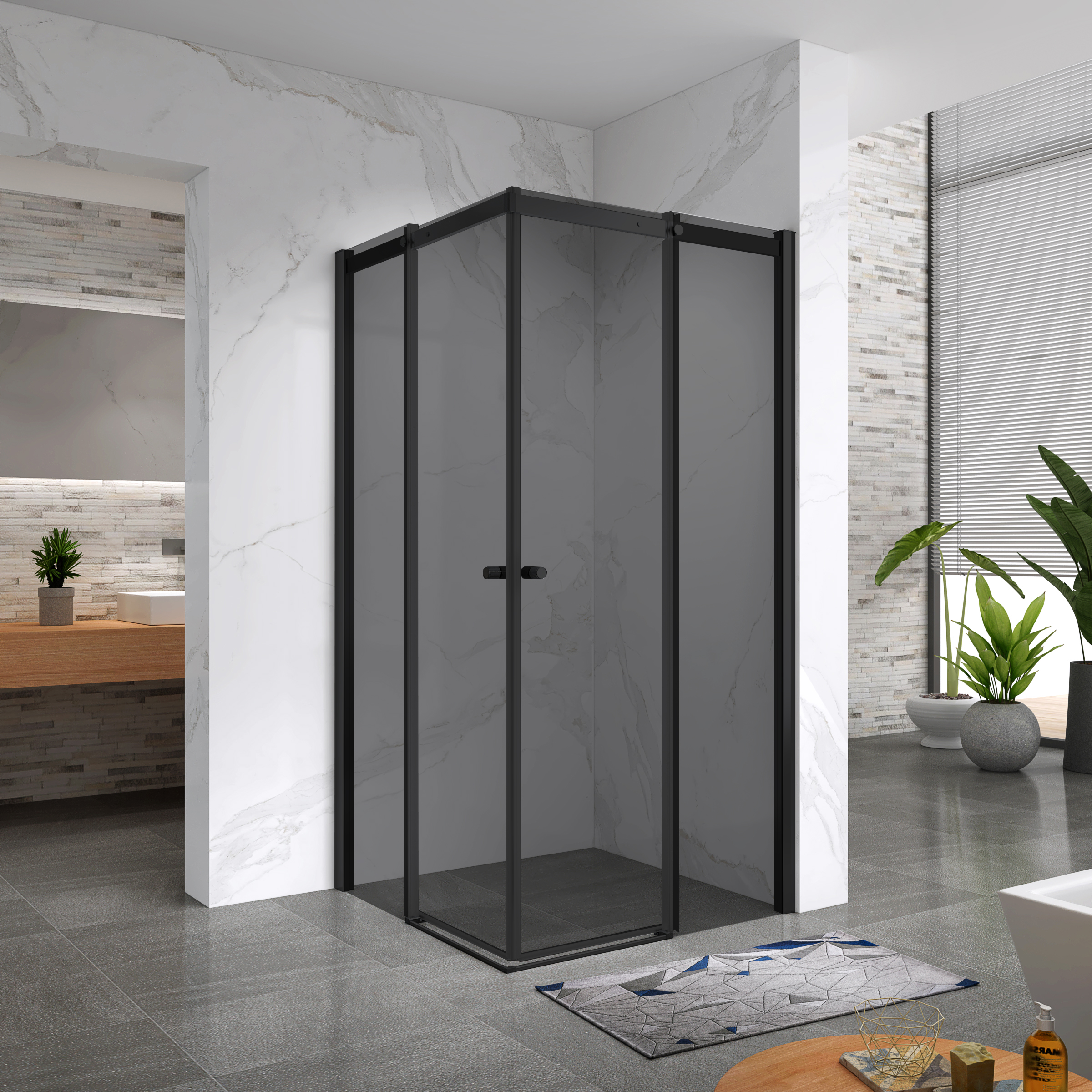 Corner Entry Kaylee with Sliding Doors Made of ESG Safety Glass